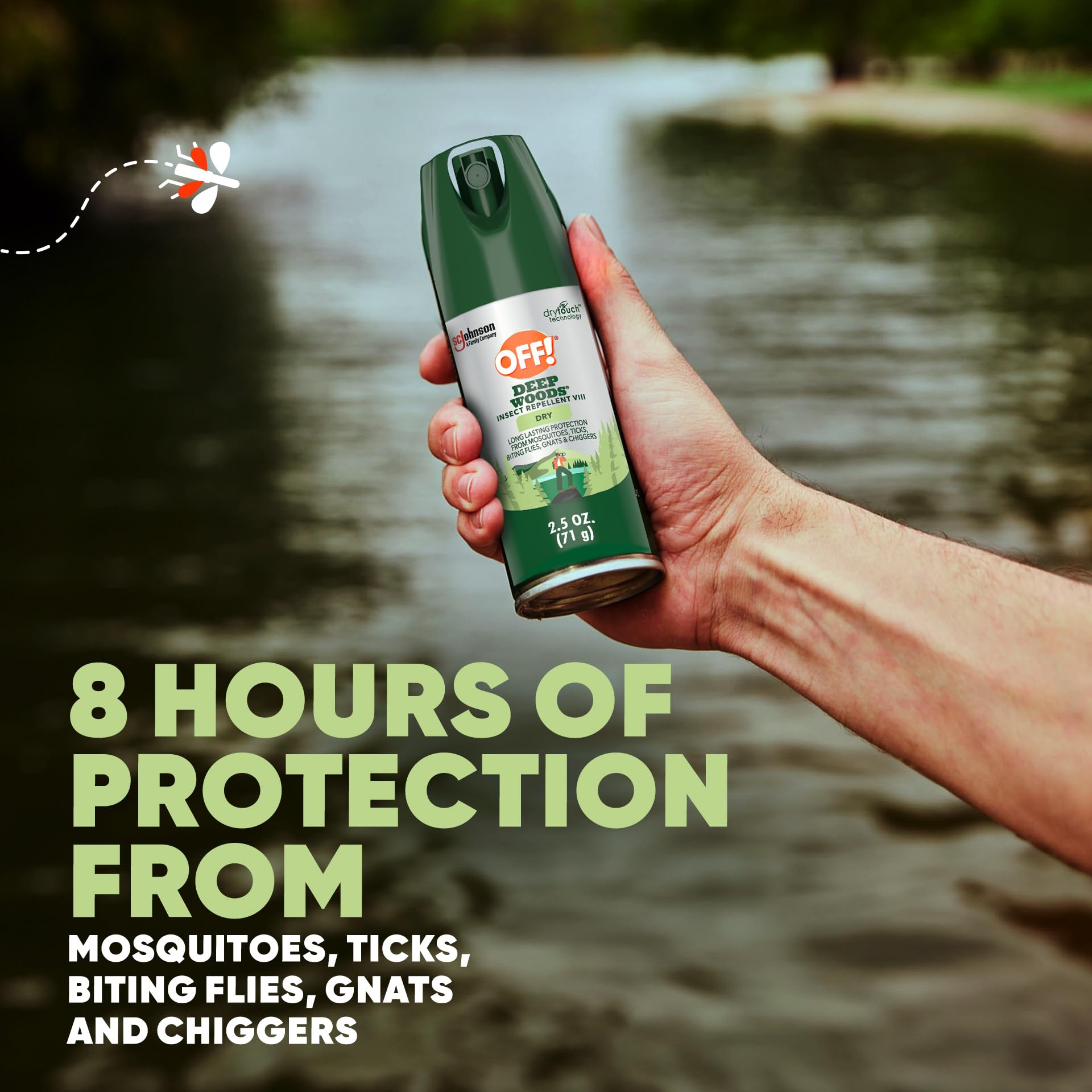 OFF! Deep Woods Insect Repellent Aerosol, Dry, Non-Greasy Formula, Bug Spray with Long Lasting Protection from Mosquitoes, 2.5 oz (Pack of 12)