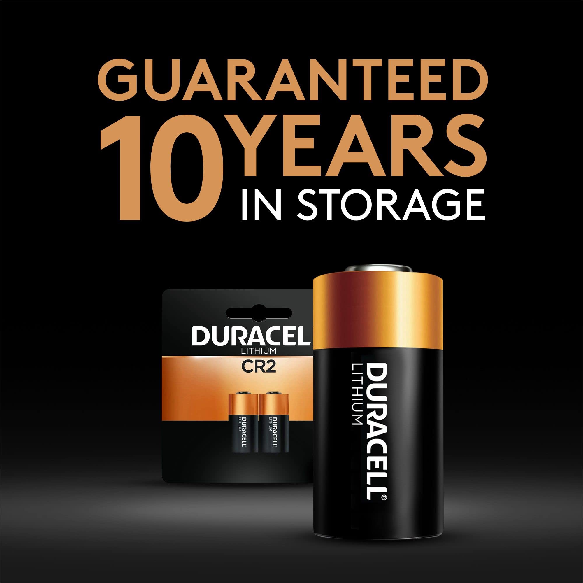 Duracell CR2 3V Lithium Battery, 2 Count Pack, CR2 3 Volt High Power Lithium Battery, Long-Lasting for Video and Photo Cameras, Lighting Equipment, and More