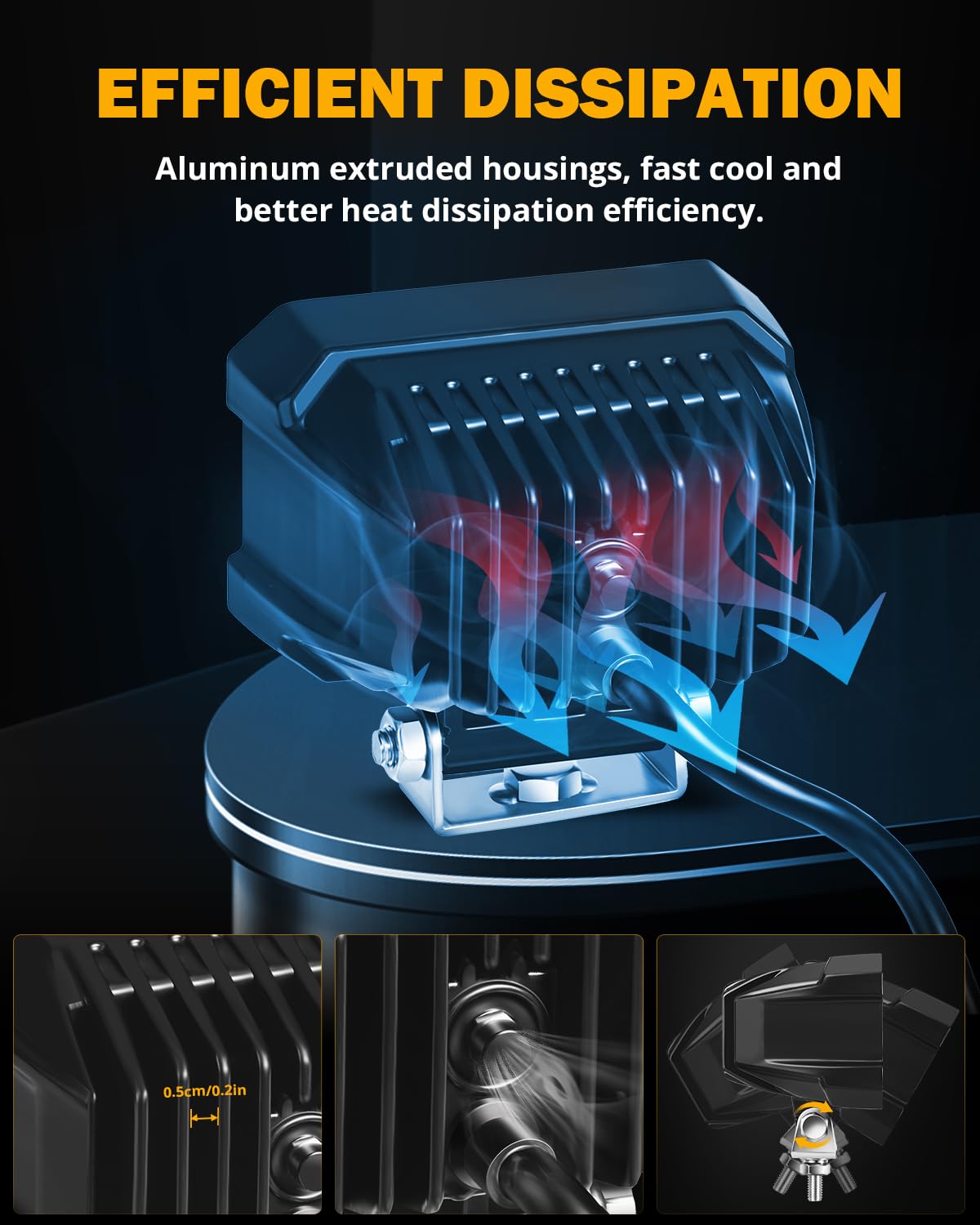 Auxbeam 4.5 Inch LED Driving Light Pods, Offroad Cubes Driving Beam Spotlights with White DRL& Amber Turn Signal Light, 120W 13920LM Super Bright Off Road Work Auxiliary Lights with Wiring Harness