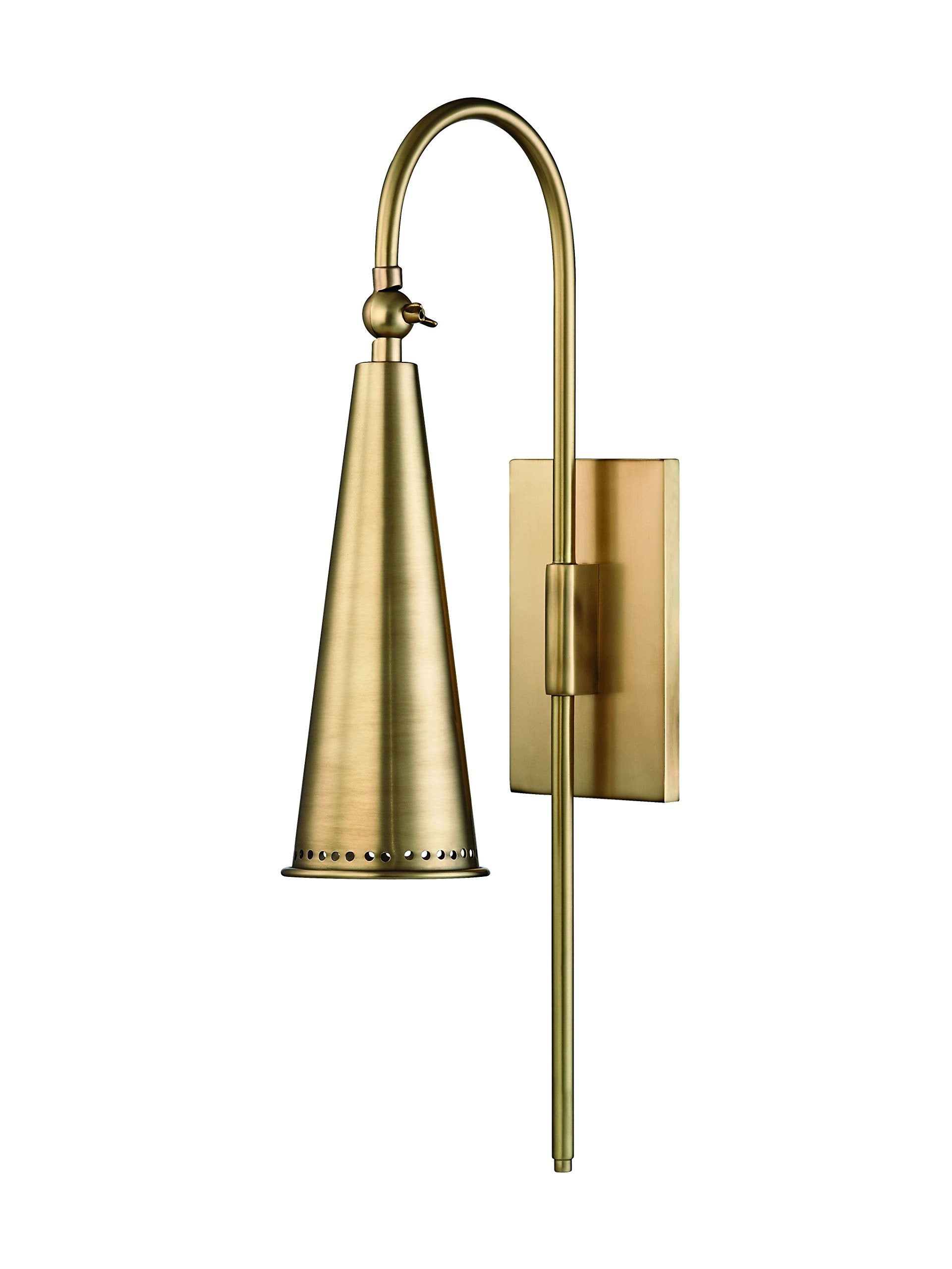 Hudson Valley Lighting 1300-AGB Alva 1-Light Gooseneck Wall Sconce - 4.5 Inches Wide by 20.75 Inches High, Finish Color: Aged Brass