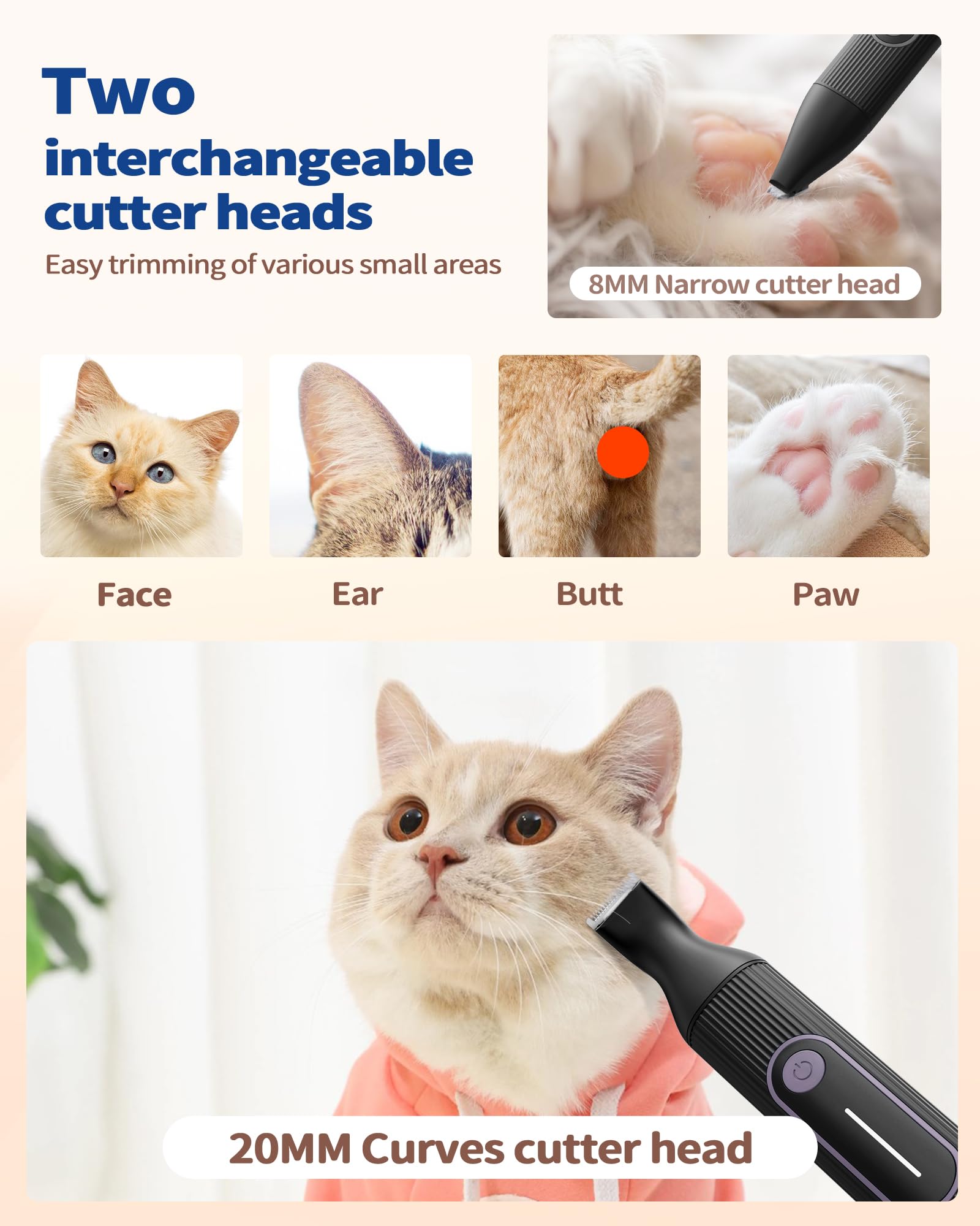 PAPMINI Dog Grooming Kit for Heavy Thick Hair&Coats, 3 in 1 Dog Clippers for Grooming, Rechargeable Cordless Pet Shaver with Storage Box, Quiet Dog Paw Trimmer for Small and Large Dogs Cats Animals