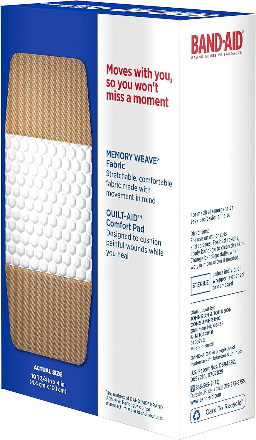 Band-AID Flexible Fabric Bandages, Extra Large 10 ea (Pack of 2)