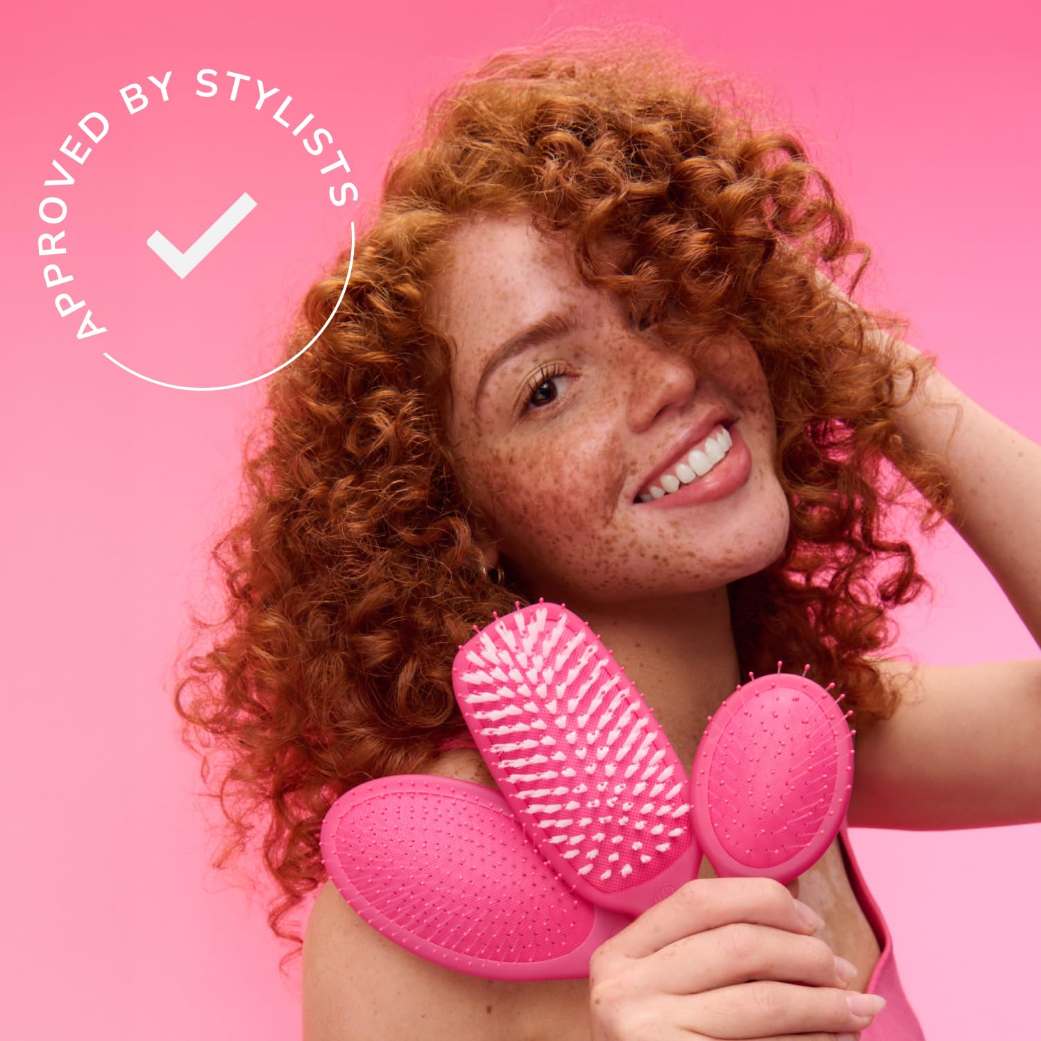 Wet Brush Mini Detangler Hair Brush, Pink Frost, Detangling Travel Hairbrush, Ultra-Soft IntelliFlex Bristles Glide Through Tangles with Ease, Pain-Free, All Hair Types