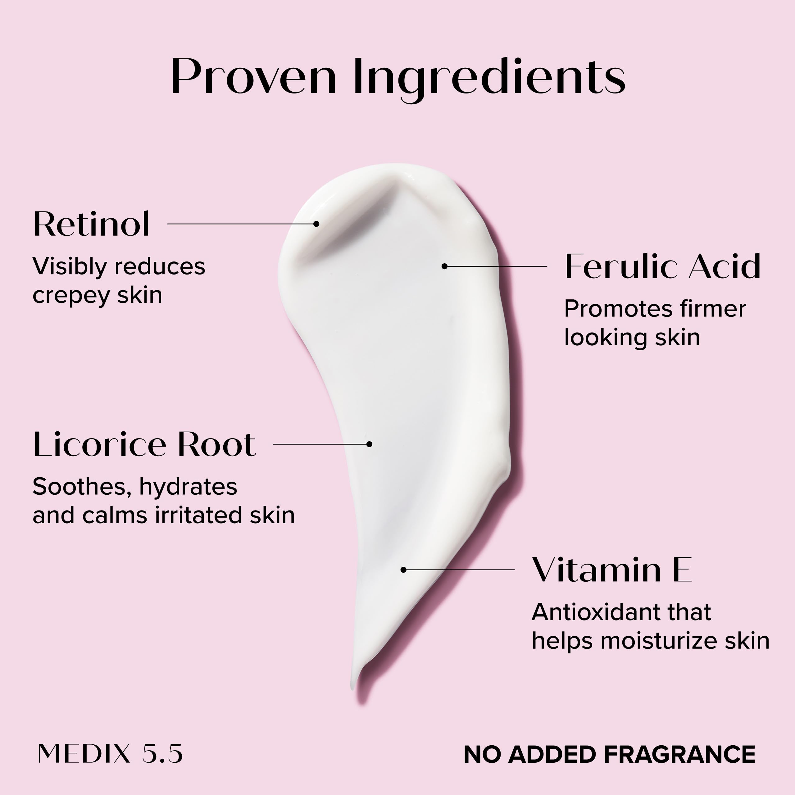 Medix 5.5 Fragrance Free Retinol Body Lotion Crepey Skin Care Treatment | Skin Firming Body & Face Moisturizer | Anti Aging Retinol Cream For Face Targets Crepe Skin, Wrinkles, & Loose Skin, 15 Fl Oz
