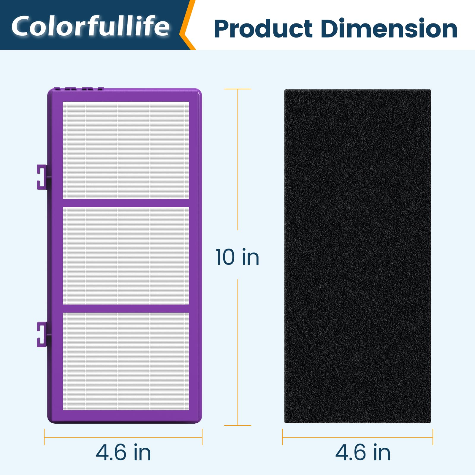 Colorfullfe Performance Plus Filter for Holmes AER1 True Filter, Replacement HAPF300AP-U4, 4 Filter and 8 Carbon Filters
