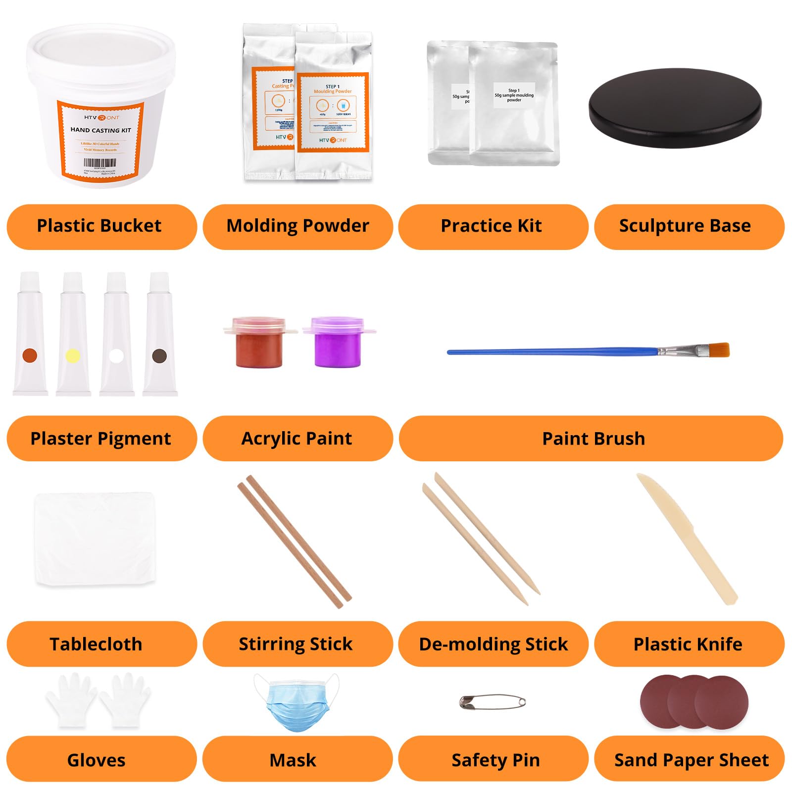 HTVRONT Hand Casting Kit Couples - Plaster Hand Mold Casting Kit with Practice Kit, Gifts for Women & Men Sculpture Hand Molding Kit, Birthday Wedding Valentines Day Gift - for Her & Him