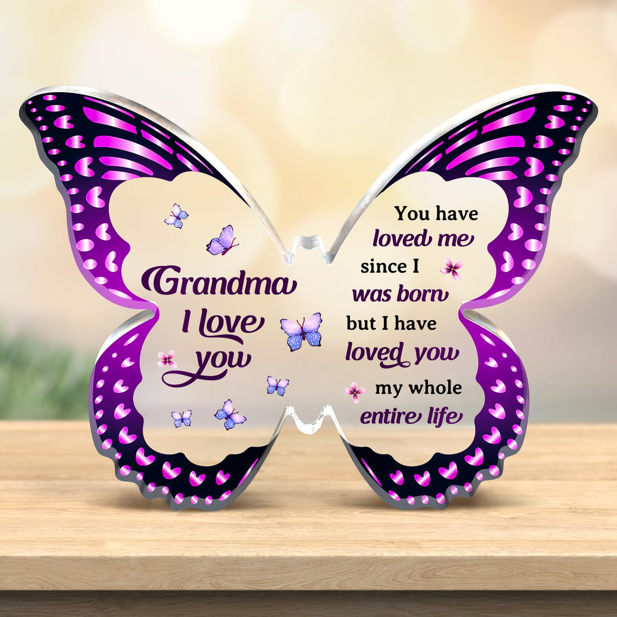 Grandma Gifts, Gifts for Grandma, Christmas Gifts for Grandma from Grandchildren - Butterfly Acrylic Decorations - Grandma Birthday Gift Ideas for Christmas Mothers Day Birthdays Thanksgiving