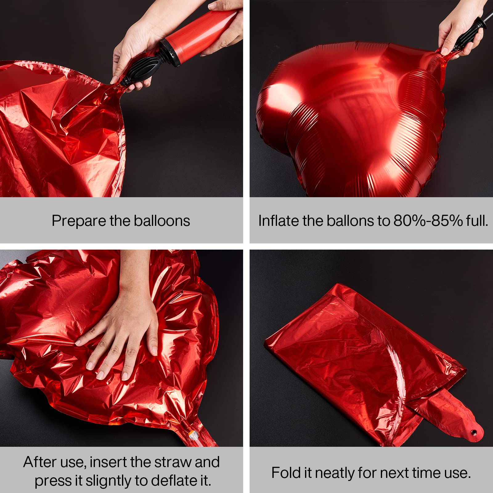 PartyWoo Valentines Balloons, Heart Balloons for Valentines Day Decorations, Valentine Decorations, Valentines Decor 50 Pcs-1287