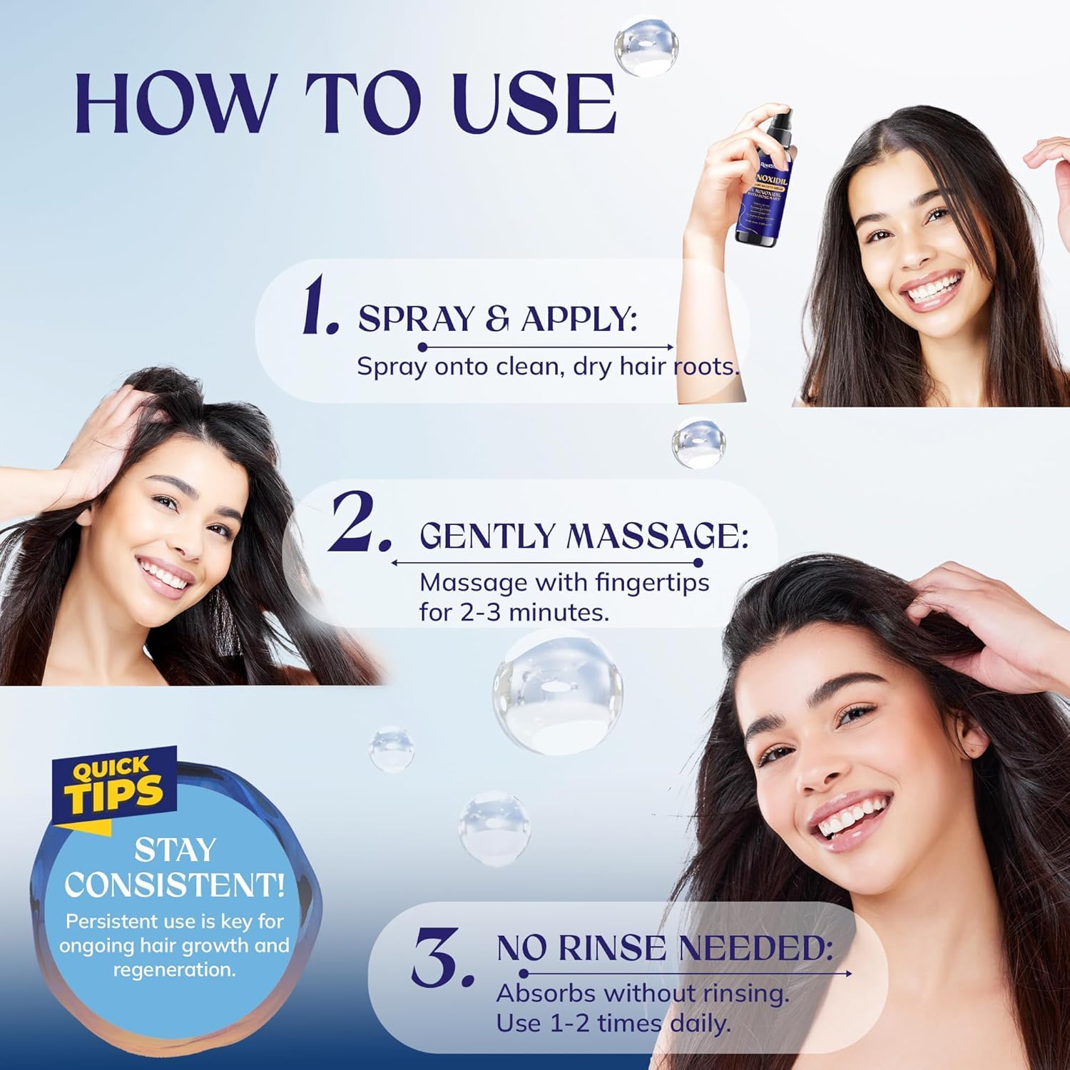 5% Minoxidil Hair Growth for Women and Men: Extra Strength Minoxidil Hair Loss Treatment Serum with Rosemary for Faster Stronger Thicker Hair Growth 60ML