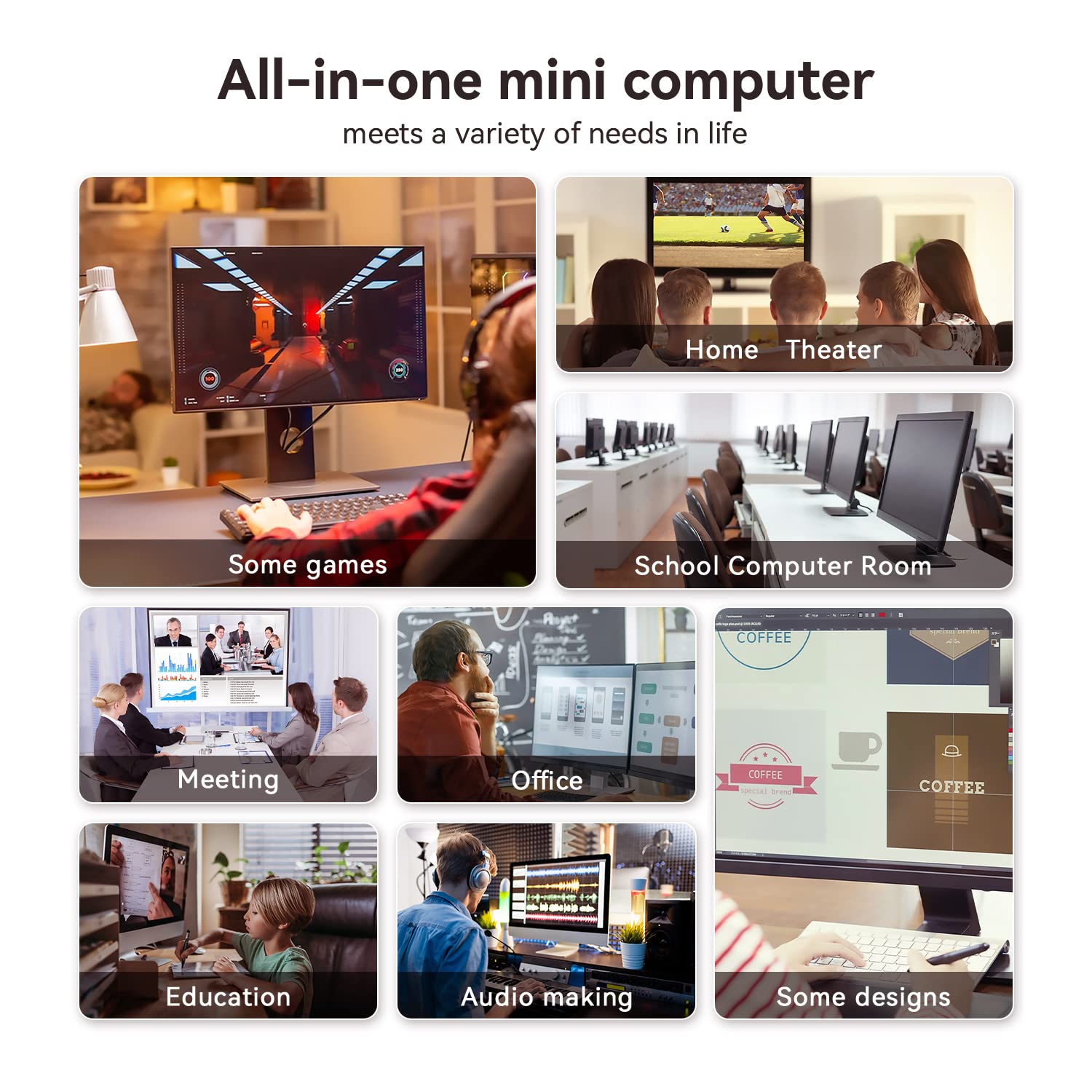 Beelink Mini PC, AMD Ryzen 7 5800H (8C/16T, up to 4.4GHz),16GB DDR4 500GB M.2 NVME SSD, SER5 MAX Mini Desktop Computer 4K@60Hz Triple Display