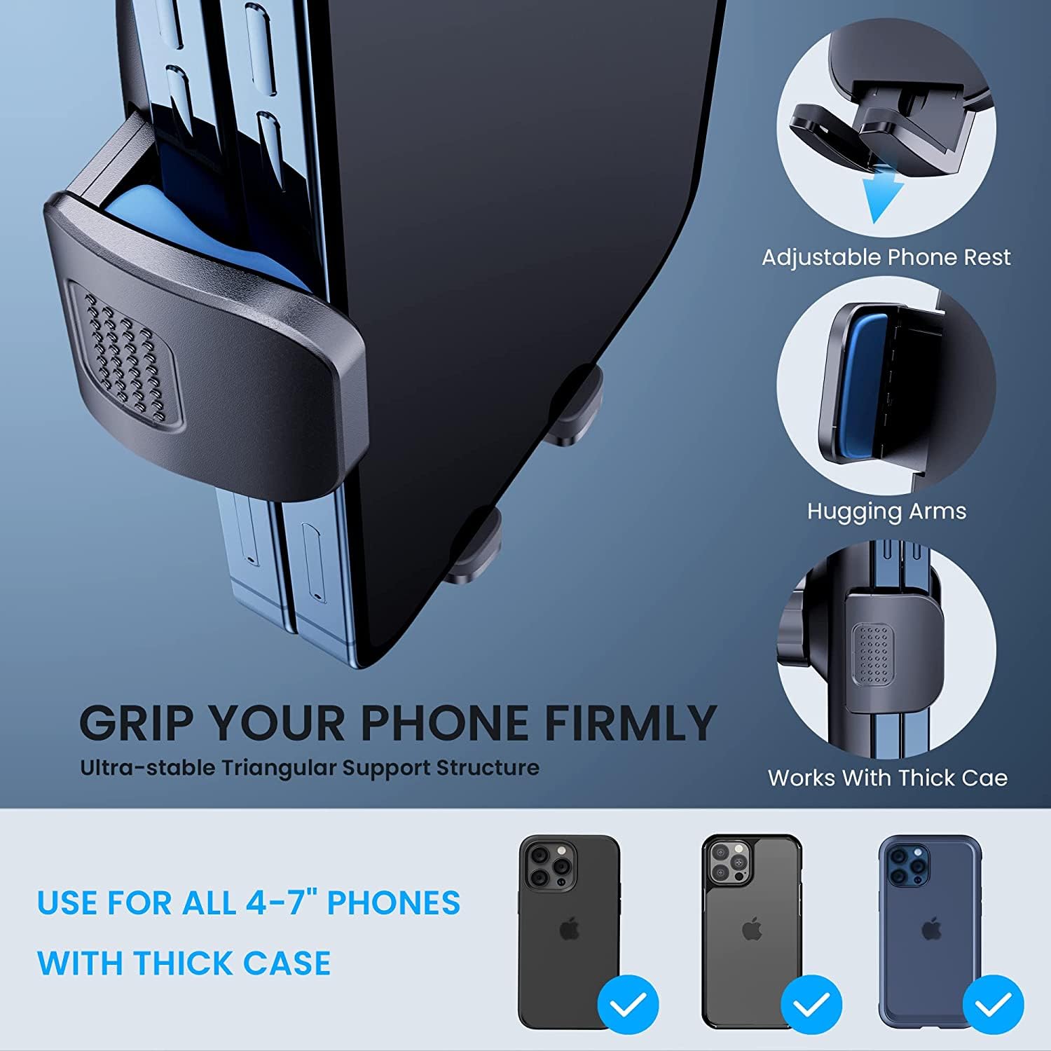 TICILFO Phone Mount for Car Phone Holder Mount Upgraded Metal CD Slot Phone Holder Car Cell Phone Holder Thick Cases Friendly iPhone Holder for Car Mount for CD Player Fit for All iPhone Smartphone