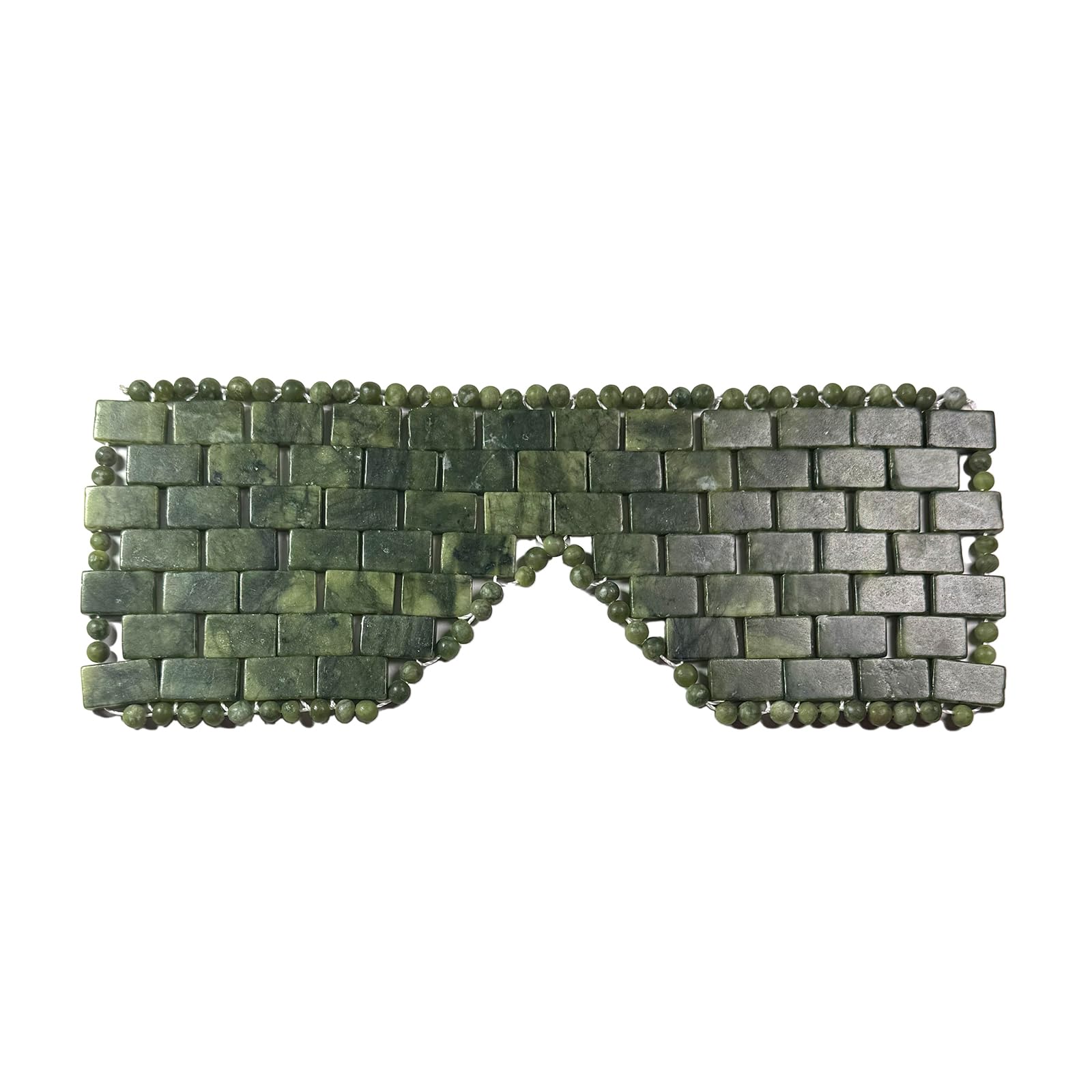 Jade Eye Mask, Facial Eyes Sleeping Mask Relief Eye Cover, Facial Cooling Mask with 100% Real Jade for Hot & Cold Therapy (Dark Green)