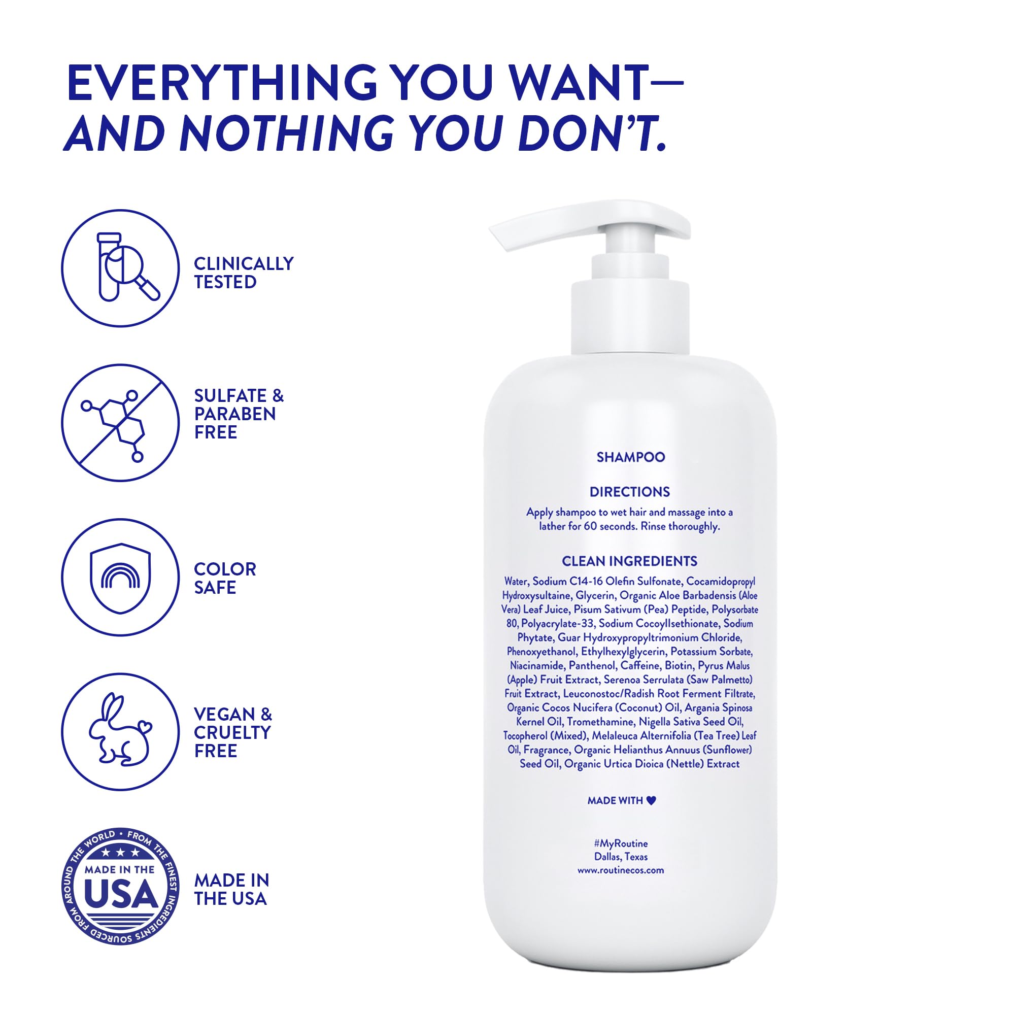Routine Wellness Anti-Thinning Volumizing Shampoo for Thinning Hair & Hair Loss - Grow Your Confidence with Biotin & DHT Blockers - 14 oz Rose Hips