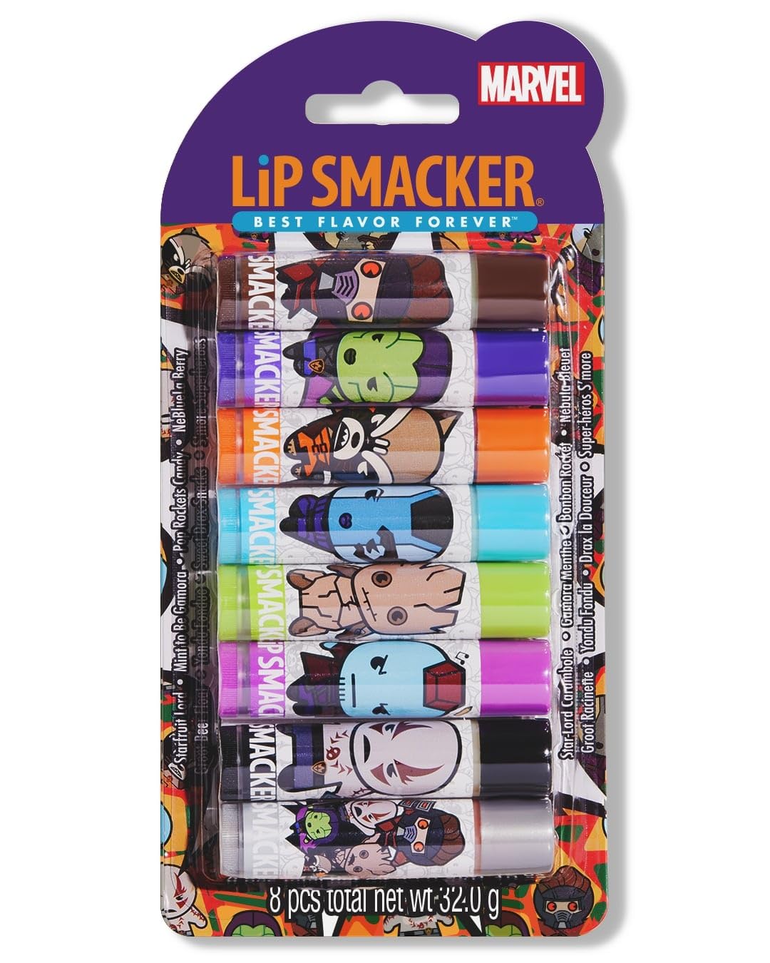 Lip Smacker Marvel Guardians of the Galaxy Party Pack - Hydrating Lip Balm, Hydrating & Protecting - Cruelty-Free