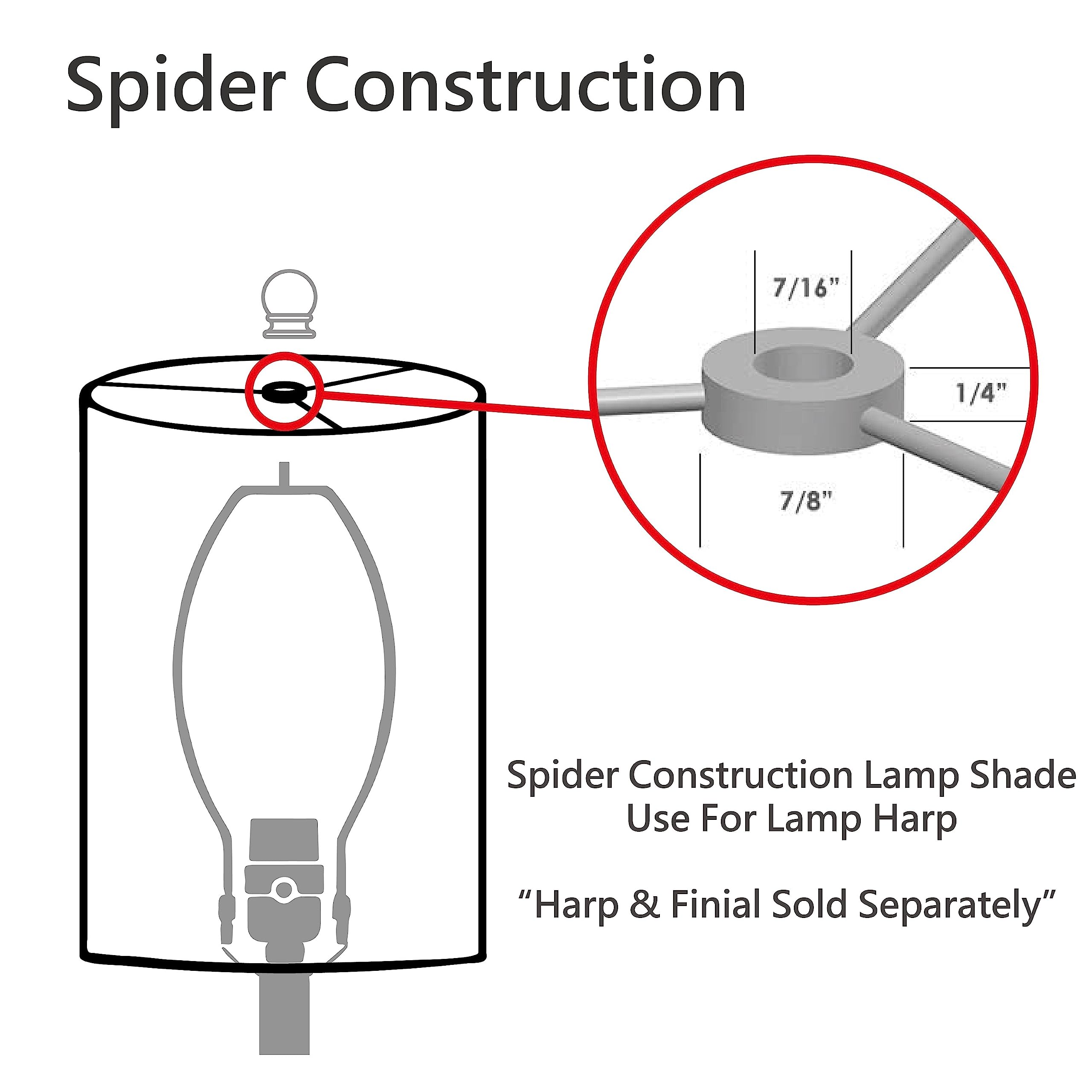 Aspen Creative 32005A Transitional Hardback Empire Shape Spider Construction Lamp Shade in Off White, 9" wide (5" x 9" x 7")