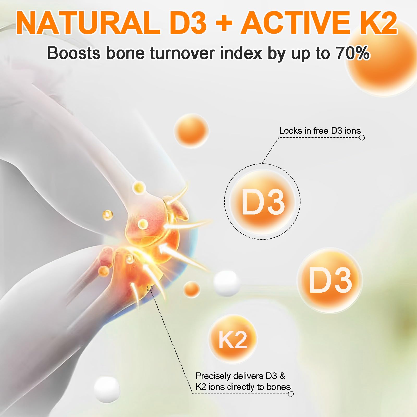 Vitamin D3 5000 IU & K2 (MK-7) 120 mcg 60ml Drops with MCT Oil Omega 3, Liquid Vitamin D3 & K2 Supplements - 2 Months Supply -Supports Bones, Teeth, Mood & Immune System, Calcium Absorption