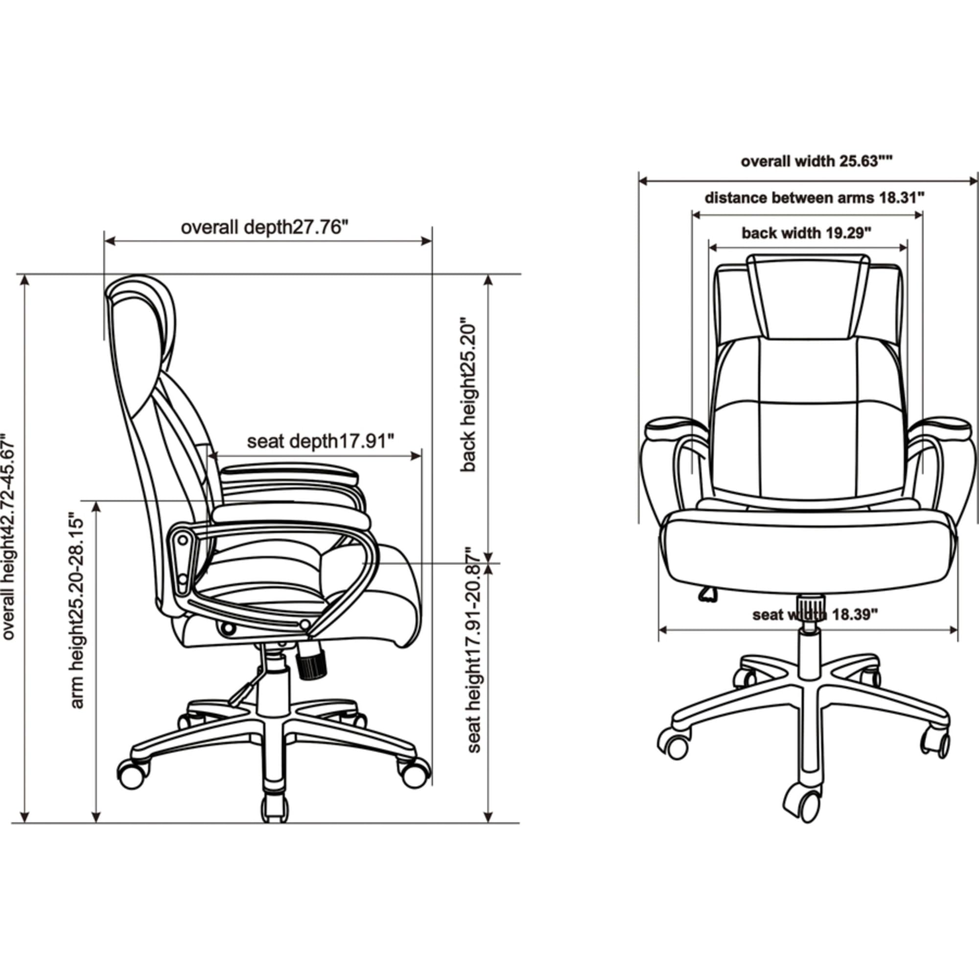 Lorell Soho High-Back Black Leather Executive Chair