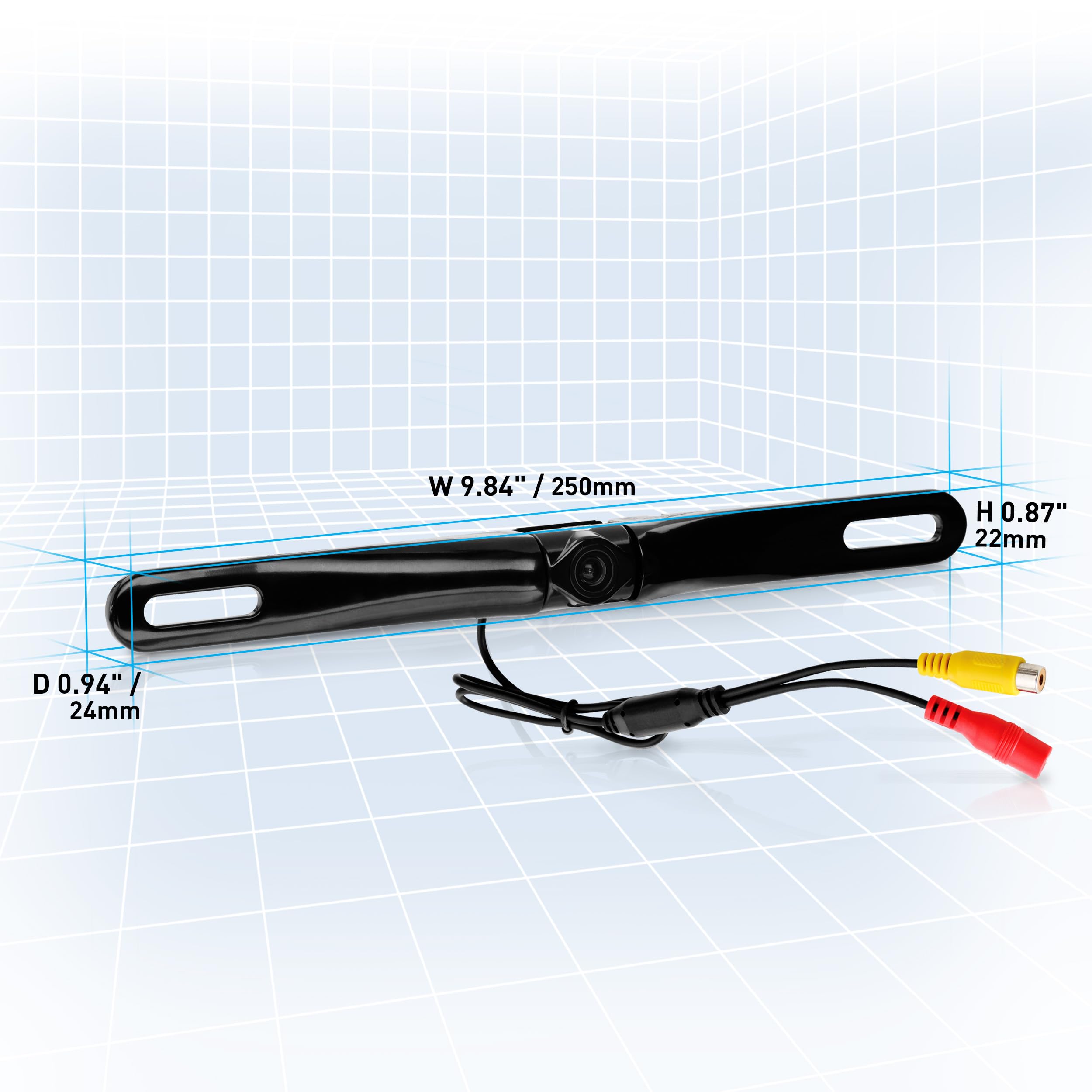 BOSS Audio Systems LPCB36 Car Truck Rearview Backup Reverse Camera - License Plate Mount, 170° Wide Angle Rear View Cam, Low Light Friendly