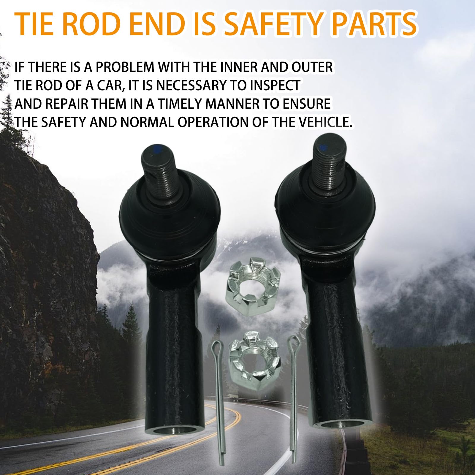 XCPMC Front Outer Tie Rod End 2 Pcs Left & Right|Replacement For 1995-2004 Toyota Tacoma|Replace OE#: ES80309 Black