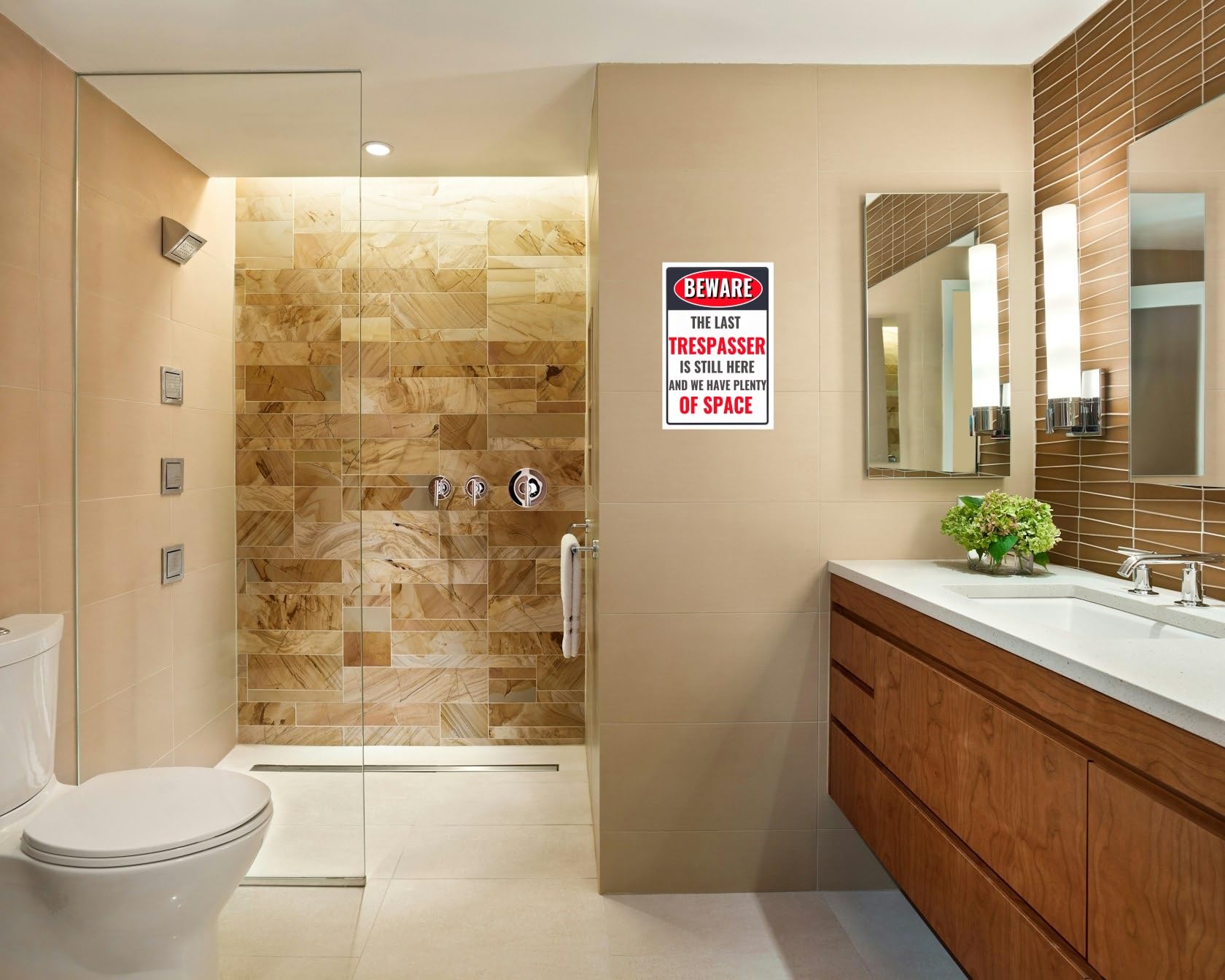 Carastora Spooky Halloween Decor Sign – Rustic Metal Wall Art for Outdoor Fence, Patio, Garage, or Man Cave, Funny Haunted Theme, 12x8 Inch