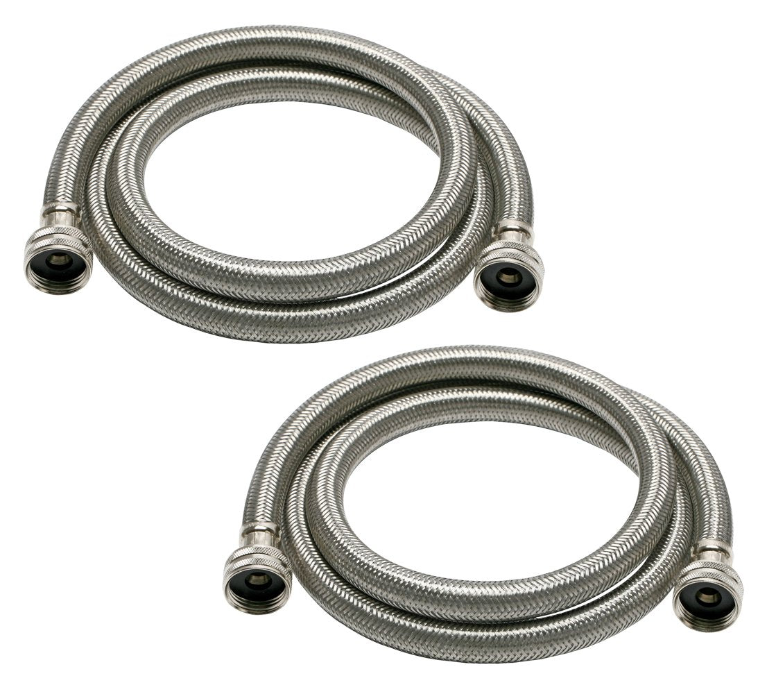 Fluidmaster 9WM60P2HE High Efficiency Washing Machine Connector 2-Pack - 3/4 Hose Fitting x 3/4 Hose Fitting, 60-Inch Length