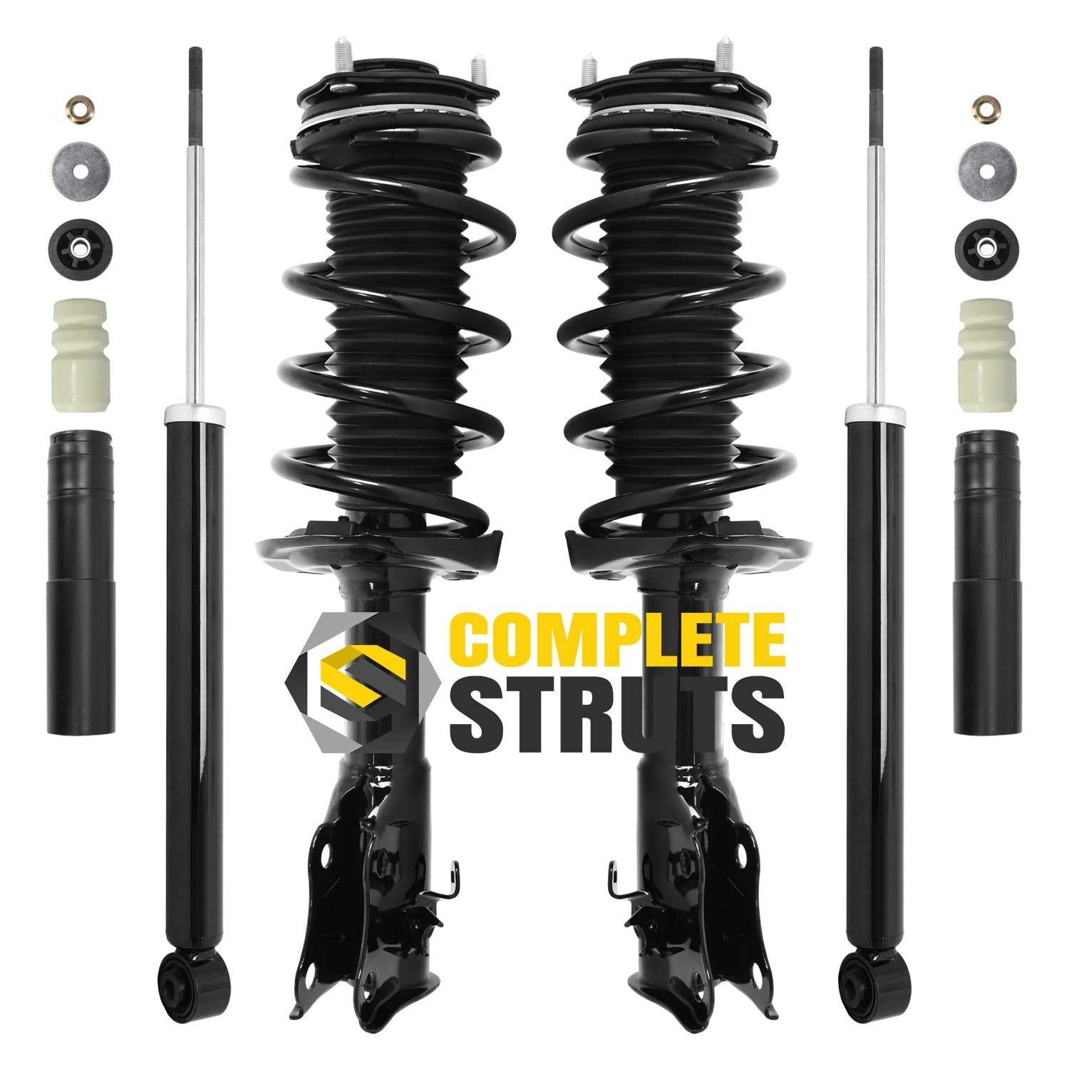 COMPLETESTRUTS - Front Complete Strut Assemblies with Coil Springs and Rear Shock Absorbers Replacement for 2006-2011 Honda Civic Coupe - Set of 4