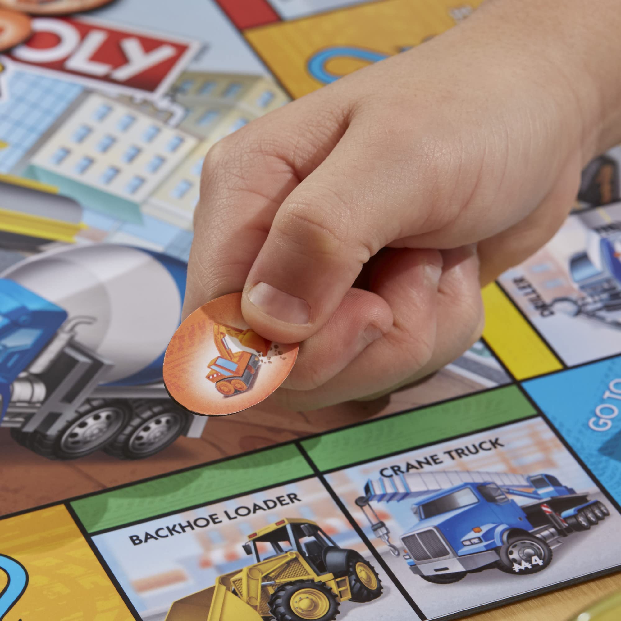 Monopoly Junior Trucks Edition Board Game for Kids Ages 5+, 2-4 Player Kids Games (Amazon Exclusive)