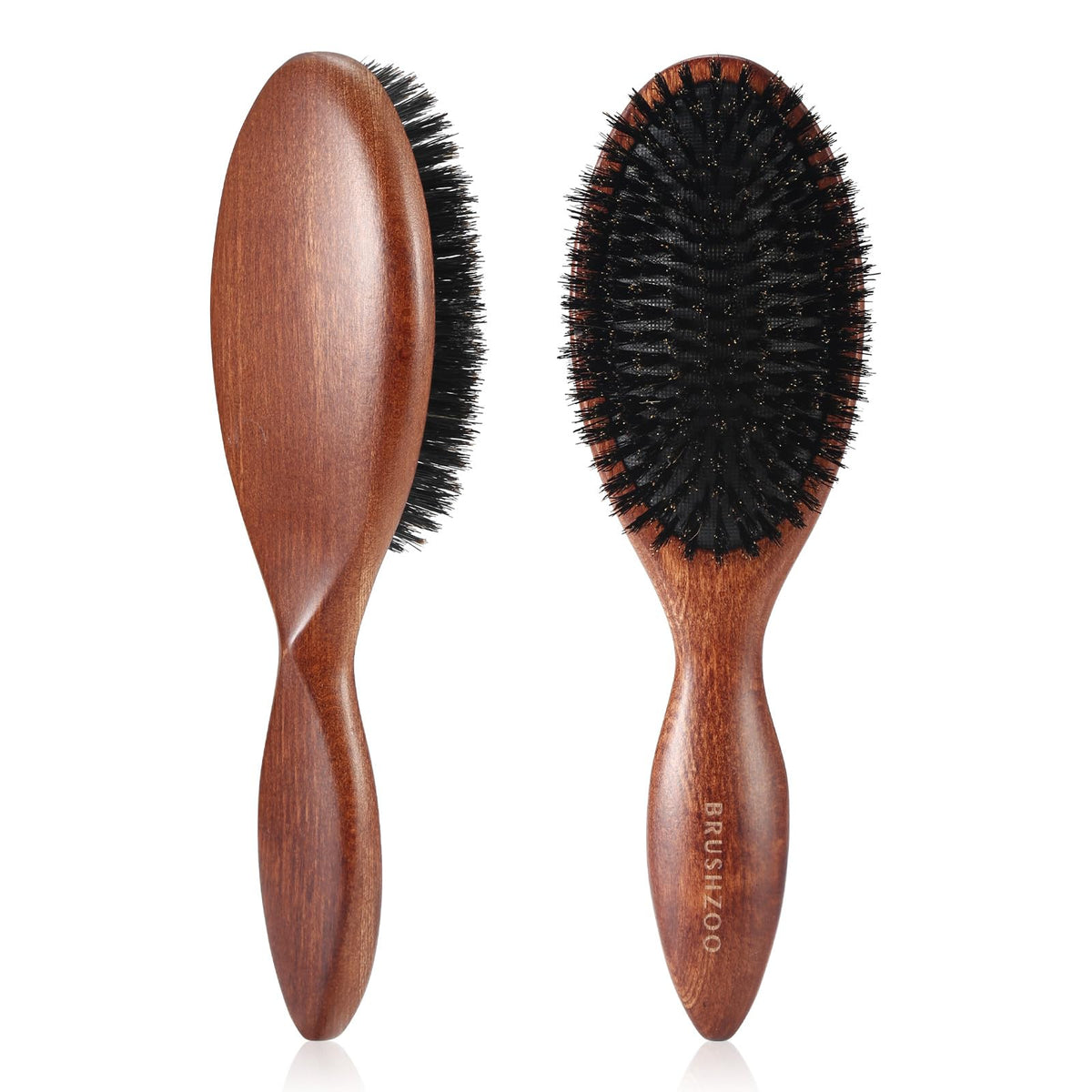 O BRUSHZOO Hair Brushes for Women Men Kid, Boar Bristle Hair Brush for Fine Short Thin All Hair Type Keep Hair Heathy, Hairbrush for Restore Shine And Texture