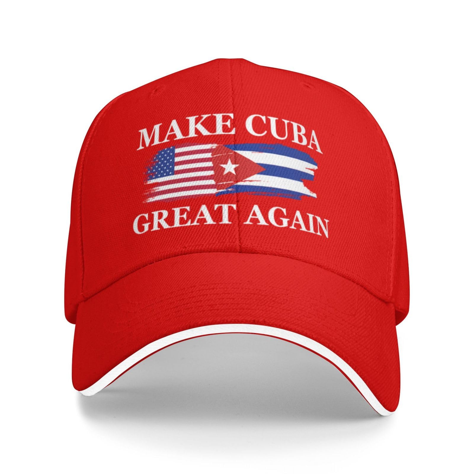 Make Cuba Great Again Hat Adjustable Cuban Hat Red Baseball Hats for Women