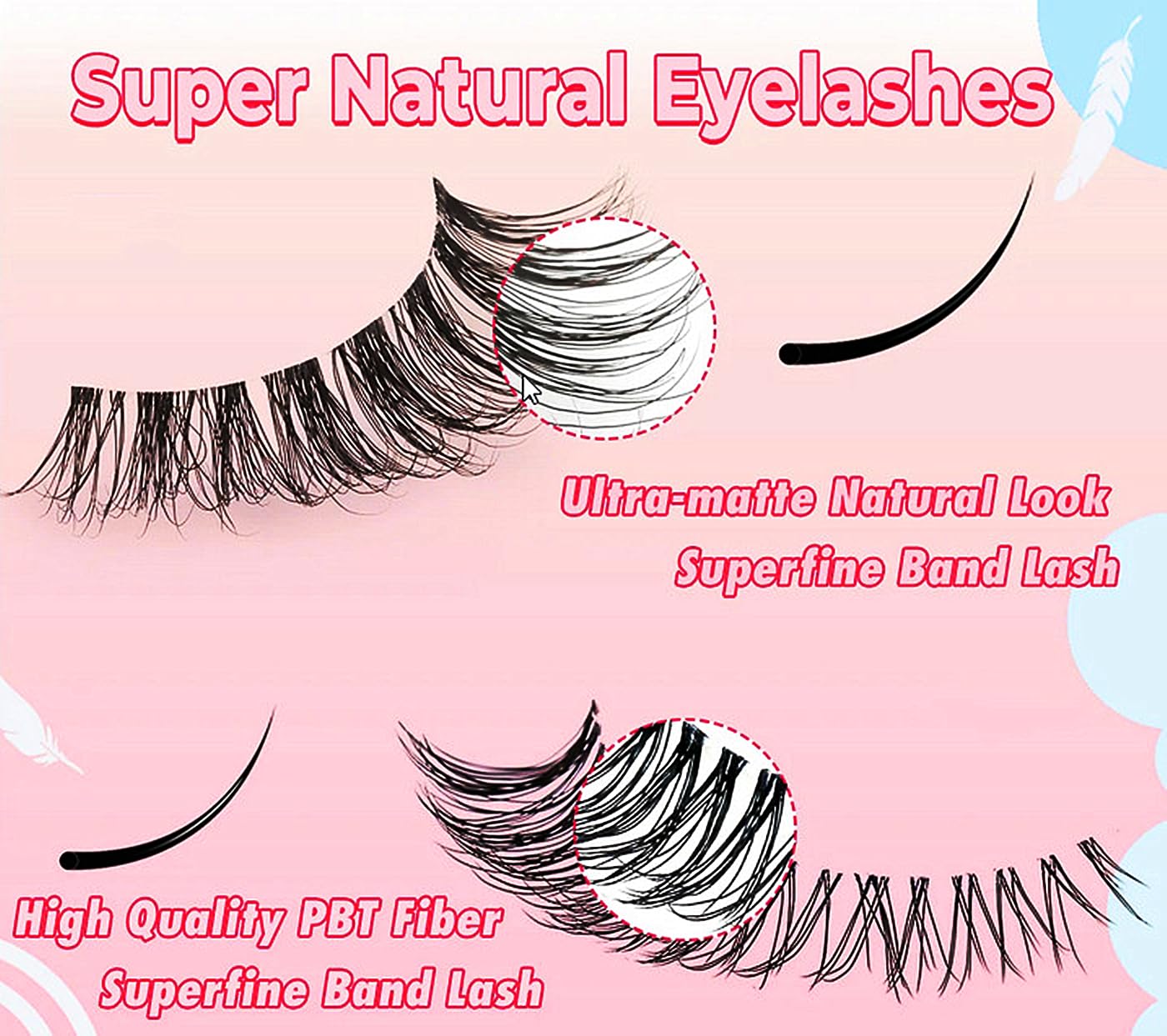 TRZLIFE Eyelash Clusters, 72 PCS DIY Individual Lash Extension Create Personal Eyelash Style Easily Super Natural and Comfortable Clear Band Non-Friable Reusable False Eyelash Mix 10/12/14mm