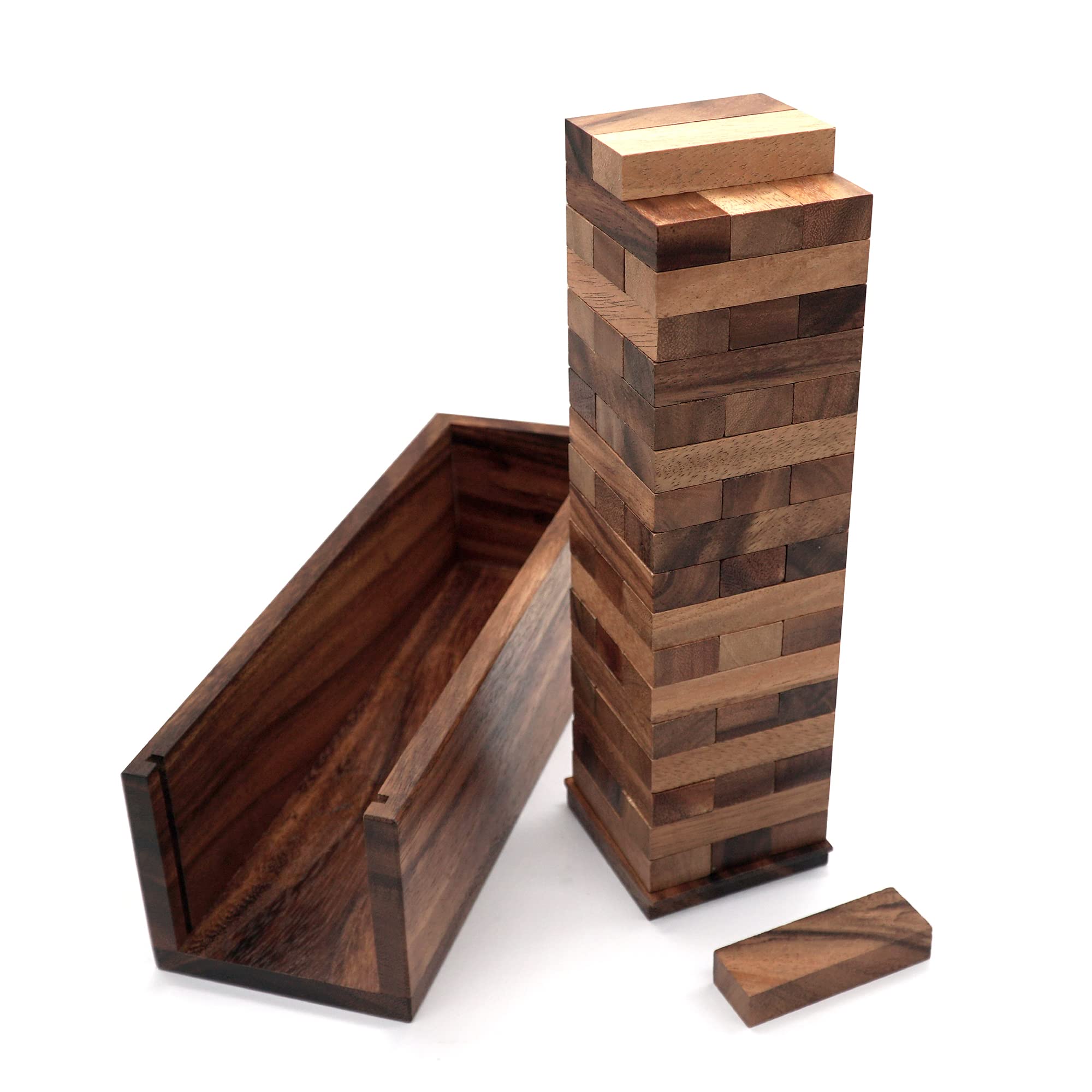 BSIRI Wood Tumbling Tower Game - Ideal for Party Games, Camping Games, Outdoor Games for Adults and Family, Classic Stacking Block Games for Challenging Your Skills