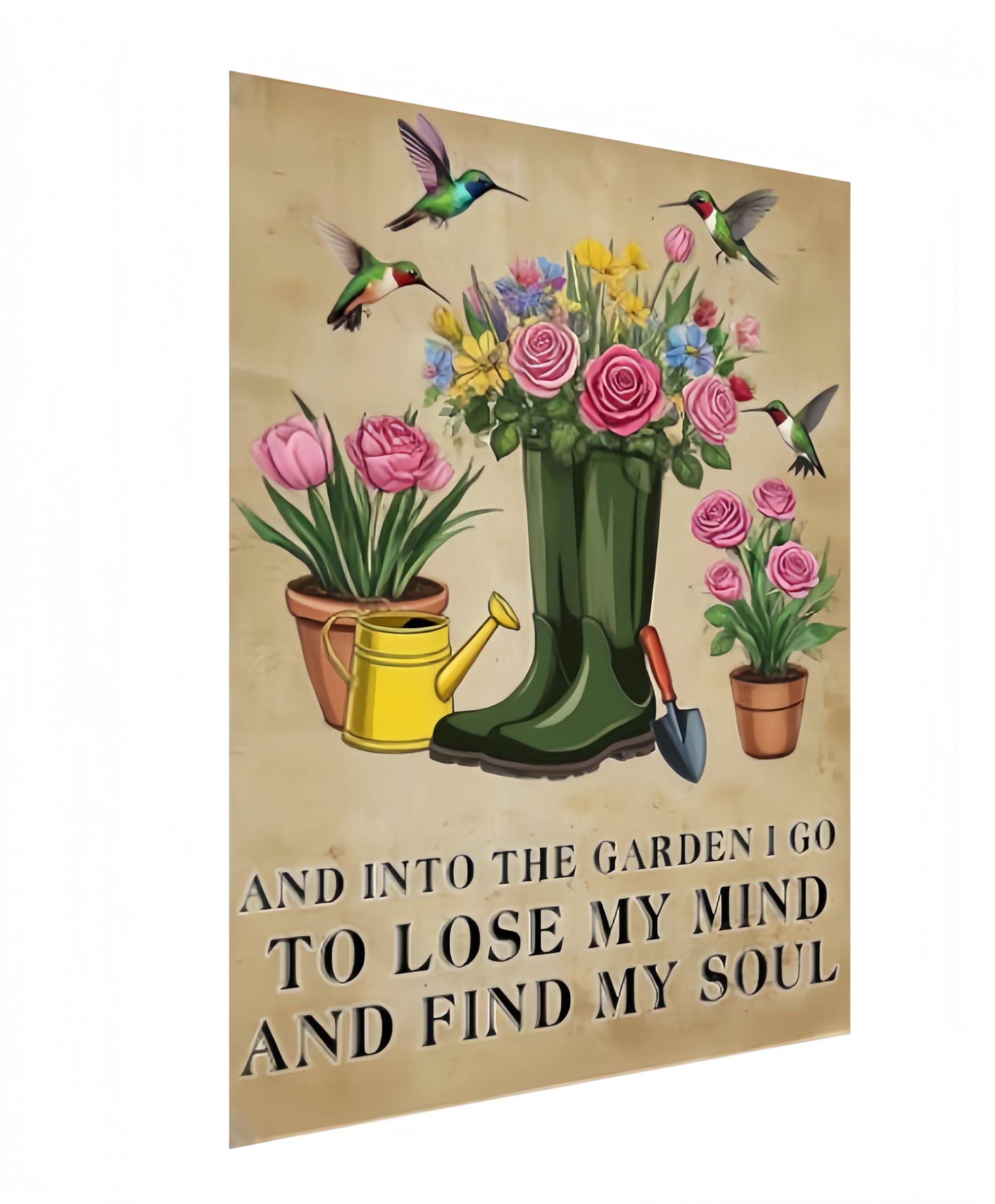 Carastora Garden Metal Sign – Vintage Tin Wall Decor with Inspirational Nature Theme, Rustic Yard Art for Outdoor, Patio, or Greenhouse, 8x12 Inch