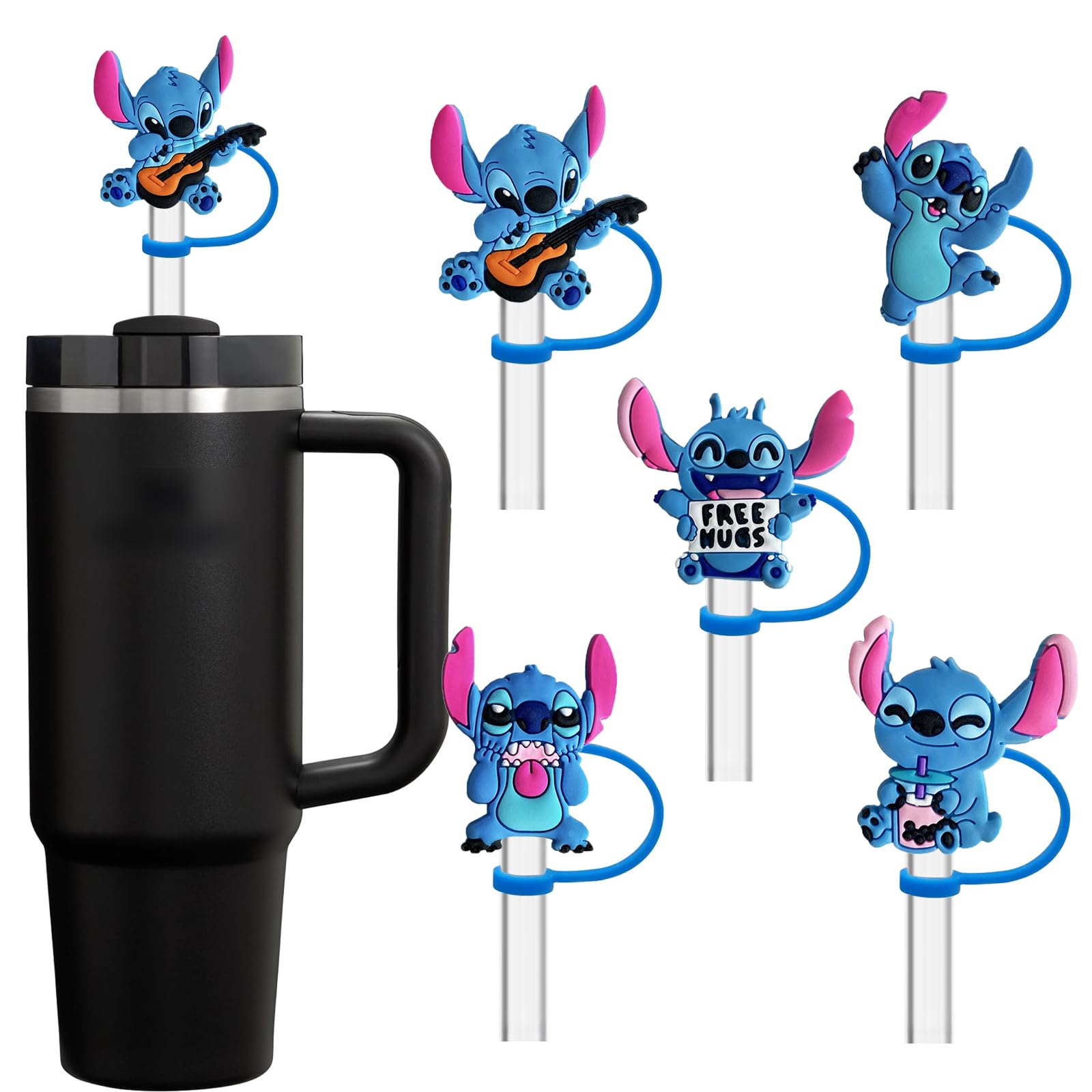 YKIAMGH 5 Pack Silicone Straw Toppers for Stanley Cup 40 30 oz, Reusable Dust-Proof Straw Cover Cap, Straw Accessories for Water Tumbler