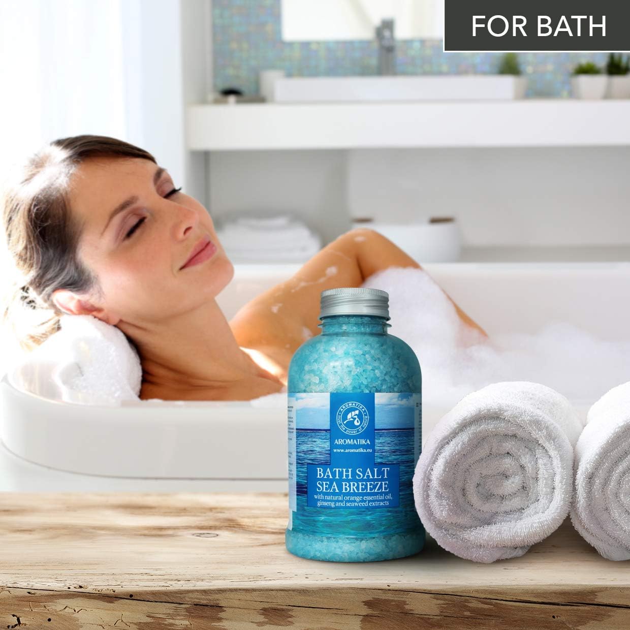 Bath Sea Salt 46 Oz - Sea Breeze Salt - Natural Bath Sea Salts - Best for Good Sleep - Relaxing - Calming - Body Care - Beauty - Aromatherapy