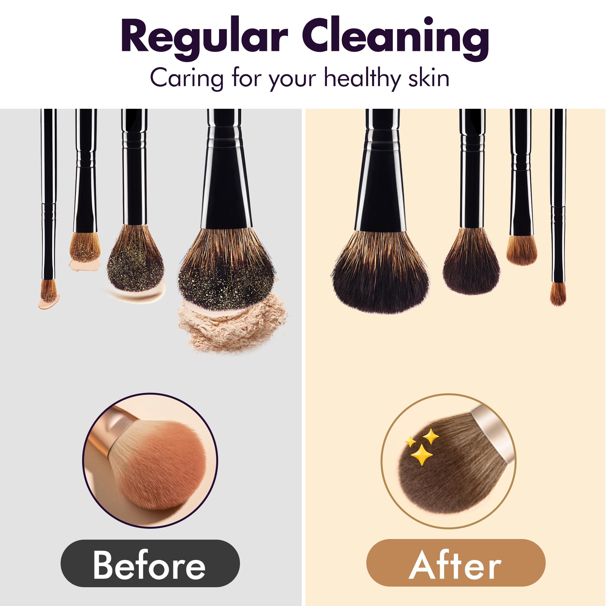 Reiyu Makeup Brush Cleaner Machine, Efficient Electric Makeup Brush Cleaner, Automatic Spinning Make Up Brush Cleaner Fit for All Size Cosmetic Brush(Black)