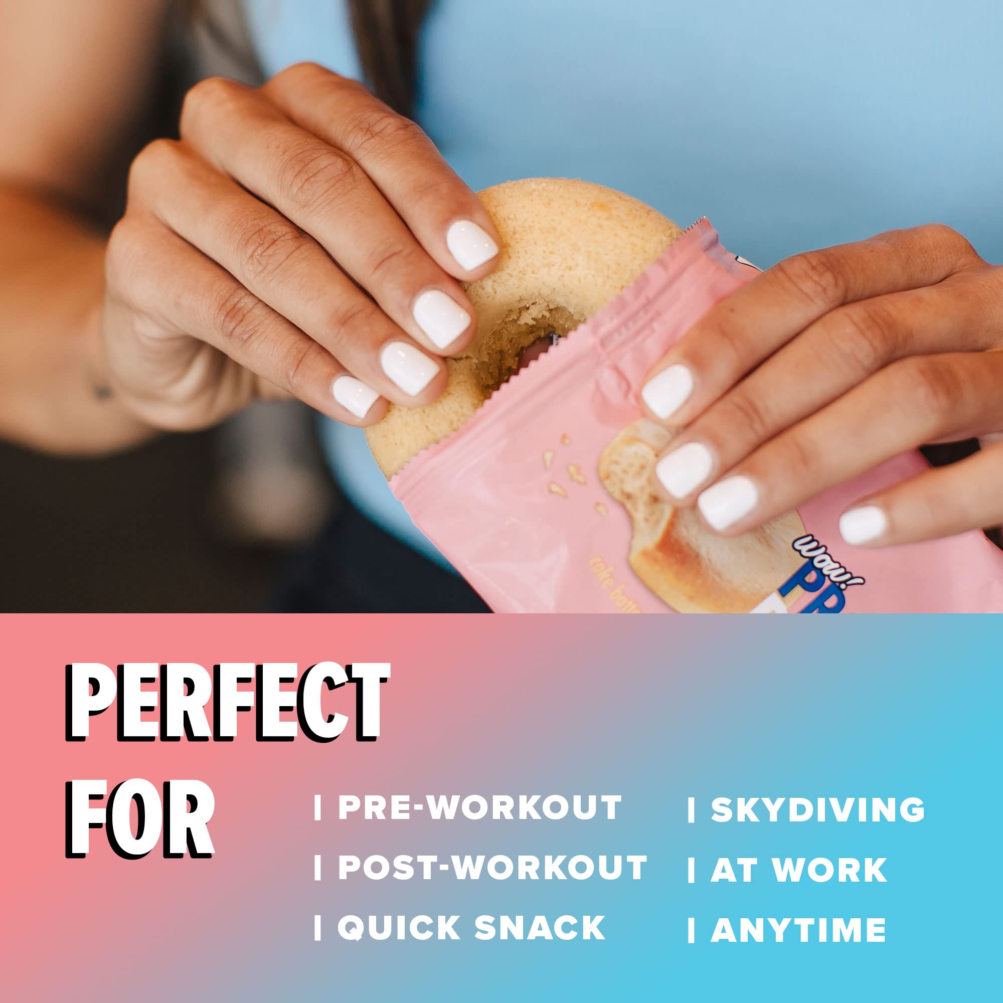 Wow! Protein Donuts, High Protein Snacks, Low Carb, Low Calorie, & Low Sugar, Healthy Snack with 11g of Protein (Cake Batter, 4 Pack)