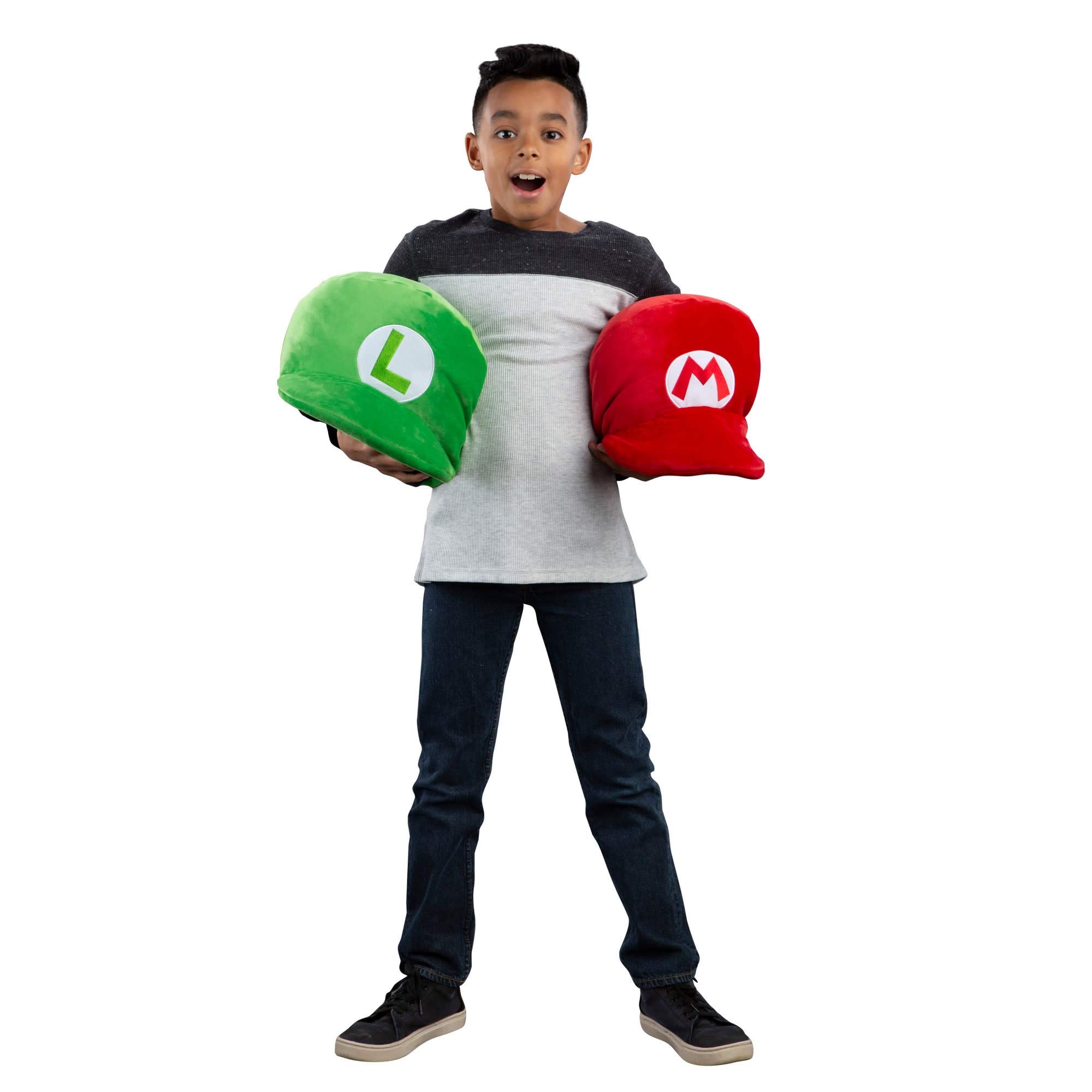 Club Mocchi- Mocchi- Nintendo Super Mario Plush - Luigi Hat Plushie - Collectible Squishy Plushies - 15 Inch