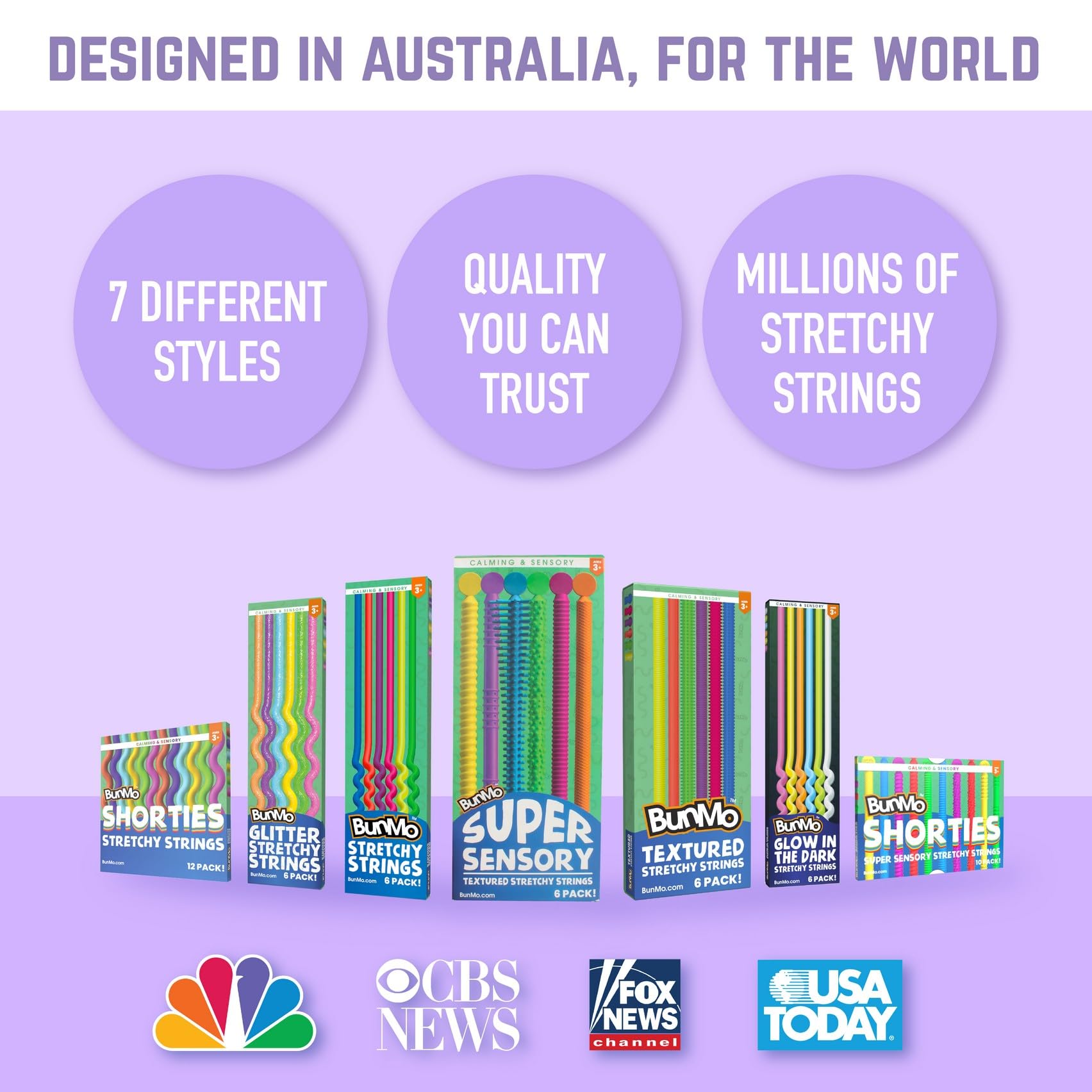 BUNMO Bundles Silly Slappers & Super Sensory Stretchy Strings - Fun Suction Slappers for Wild Fun - Sticky Hands - Monkey Stretch Noodles - Slap Bracelets - Sensory Toys for Children