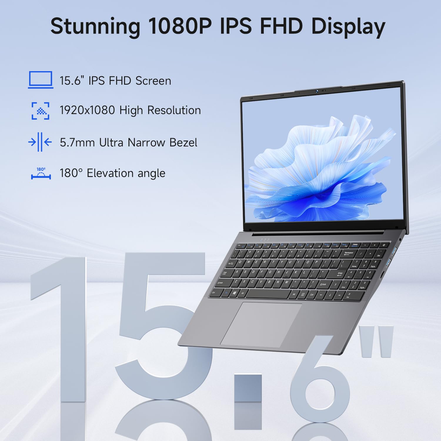 Bmax 15.6" Laptop, 16GB RAM 512GB SSD, Intel N95 Quad-Core Processor(up to 3.4GHz), 15.6" FHD IPS Display, Window 11 Laptop, HDMI, WiFi 5, BT 5.0, USB3.0, Long Battery Life, Light&Thin Gaming Laptop
