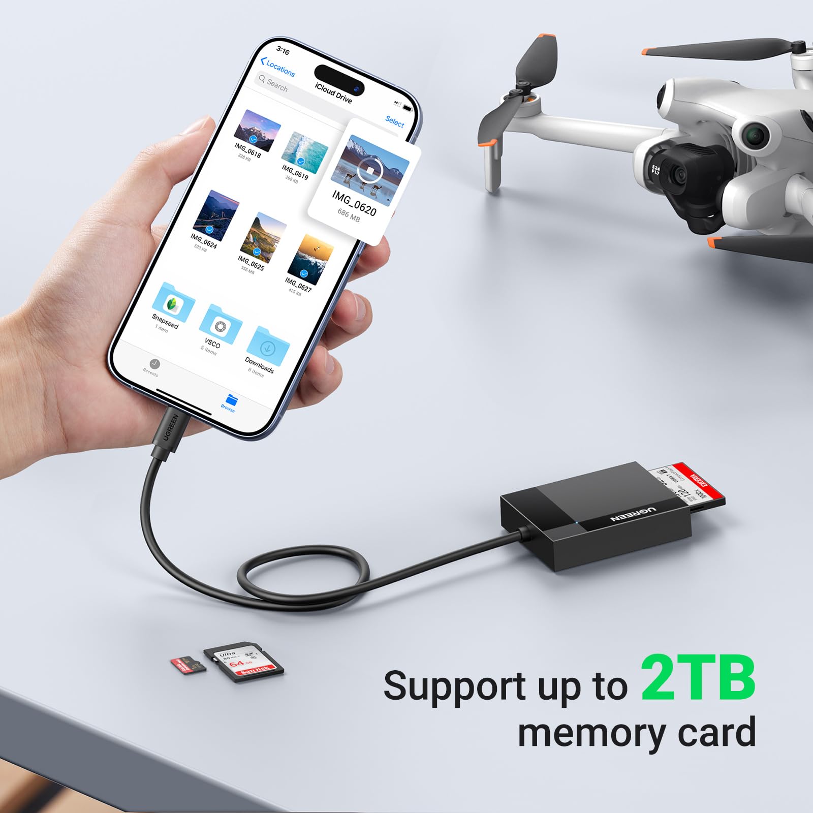 UGREEN USB C SD Card Reader 4-in-1 Memory Card Adapter External SD Micro SD MS CF Compact Flash Camera Card Reader Compatible with iPhone 15, Trail Camera, MacBook, iPad