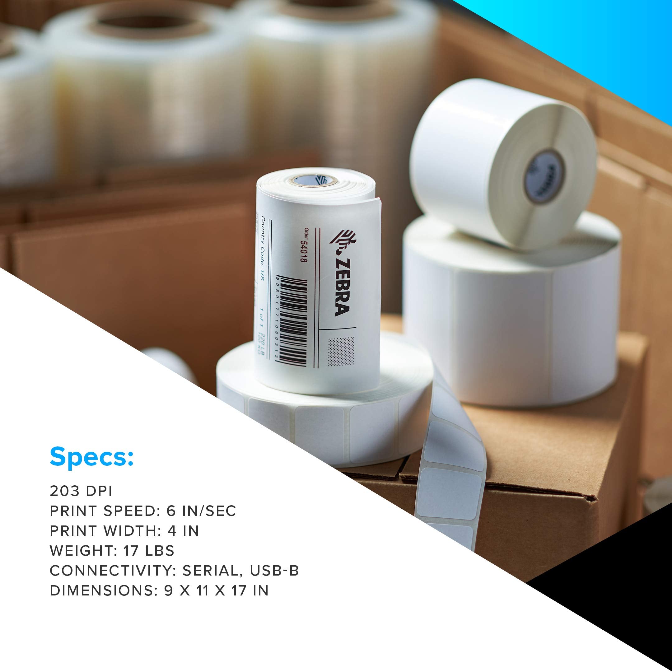 ZEBRA Technologies ZT23042-T01000FZ ZT230 Label Printer, Monochrome, Direct Thermal/Thermal Transfer