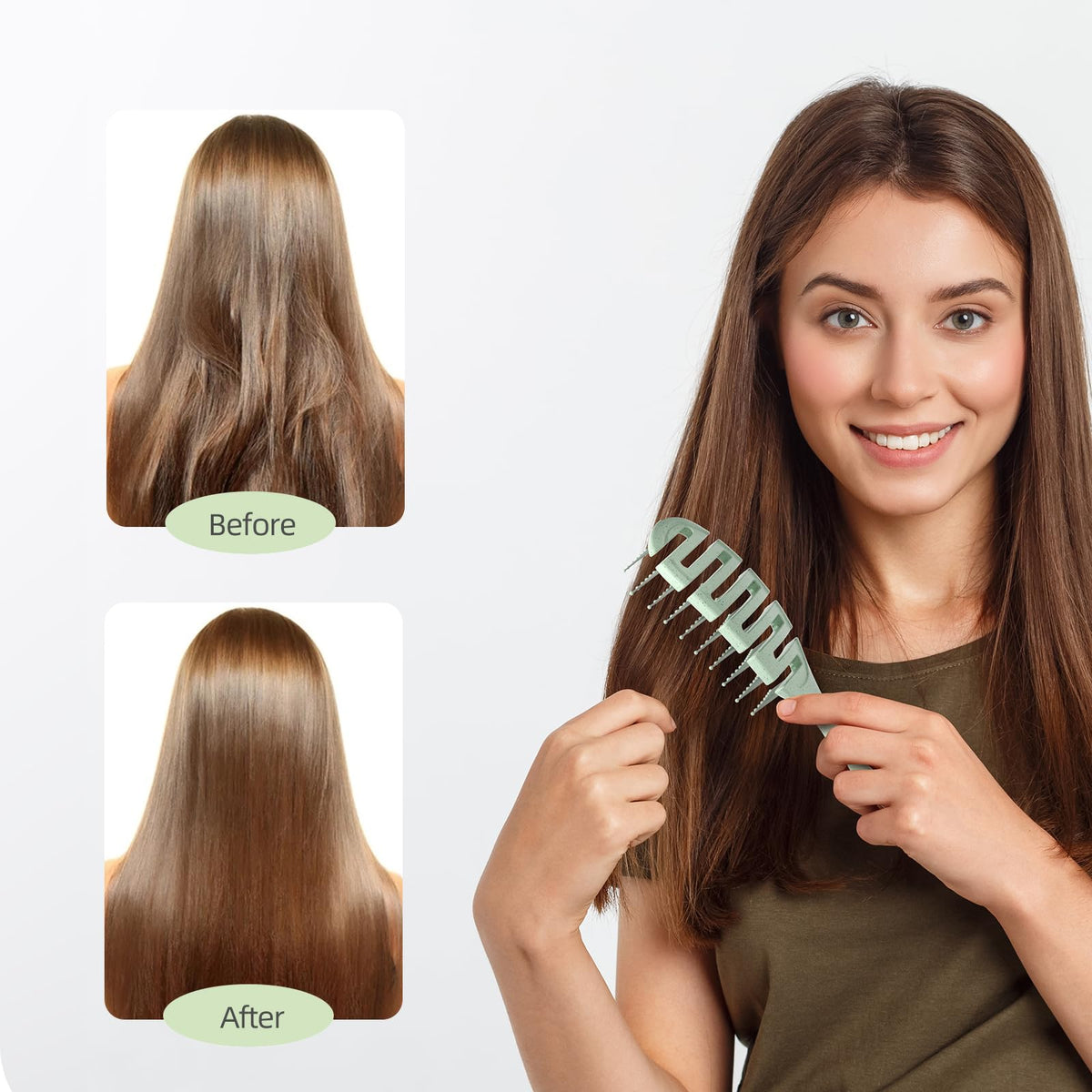 Ecoed Degradable Vented Hair brush,Detangling Brush,Detangler Brush for Curly, Thick, and Straight Hair, Dry and Wet Detangling Quickly Detangles and Smooths hair,Hair Brush for Women and Men