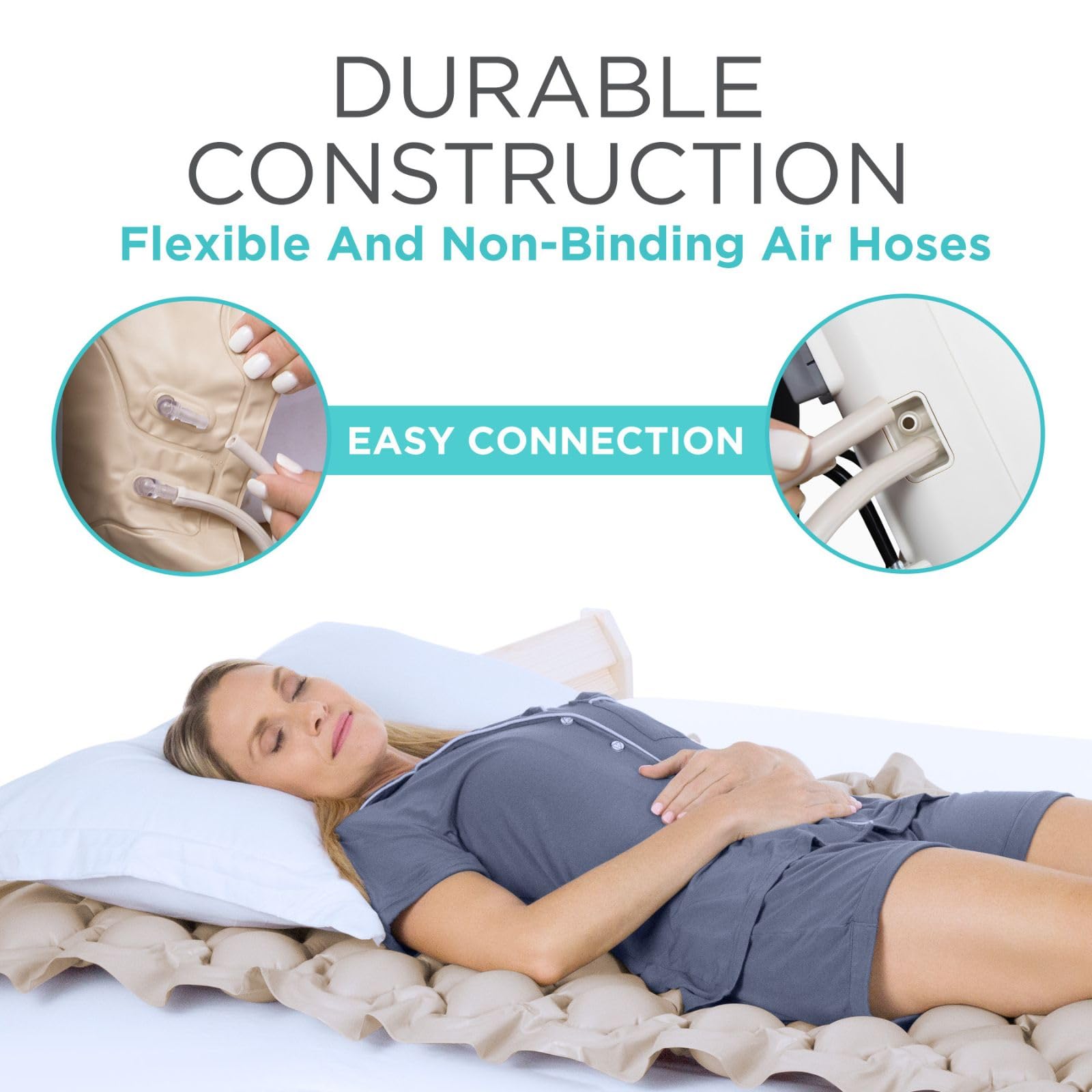 Vive Alternating Air Pressure Mattress Pad - The Original Bed Sore Prevention Solution - Hospital & Home Mattress Topper - Includes Waterproof, Heat Resistant Ulcer Cushion Pad & Whisper Quiet Pump