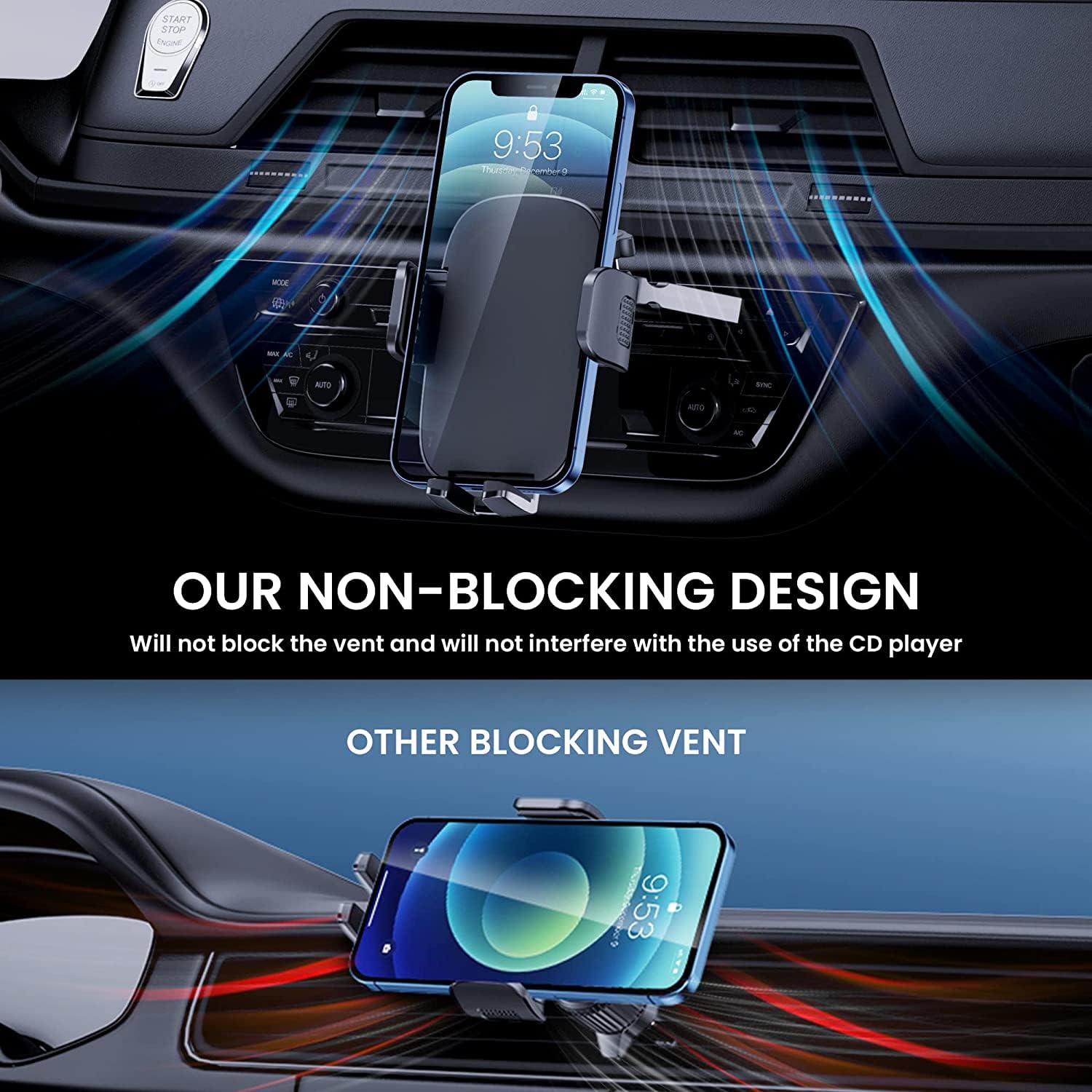 TICILFO Phone Mount for Car Phone Holder Mount Upgraded Metal CD Slot Phone Holder Car Cell Phone Holder Thick Cases Friendly iPhone Holder for Car Mount for CD Player Fit for All iPhone Smartphone