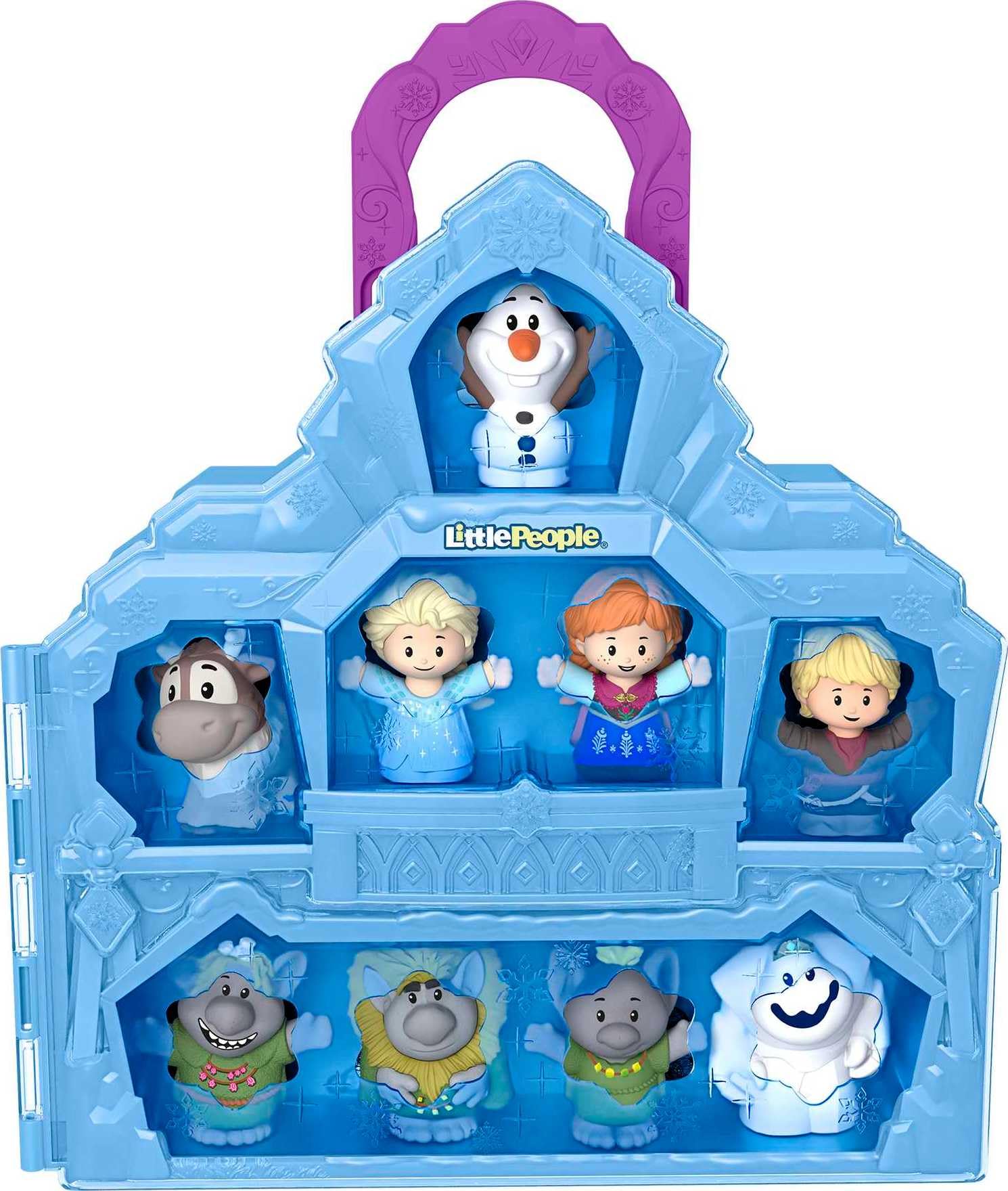 Fisher-Price Little People Toddler Toy Disney Frozen Carry Along Castle Case Playset with Figures for Pretend Play Kids Ages 18+ Months
