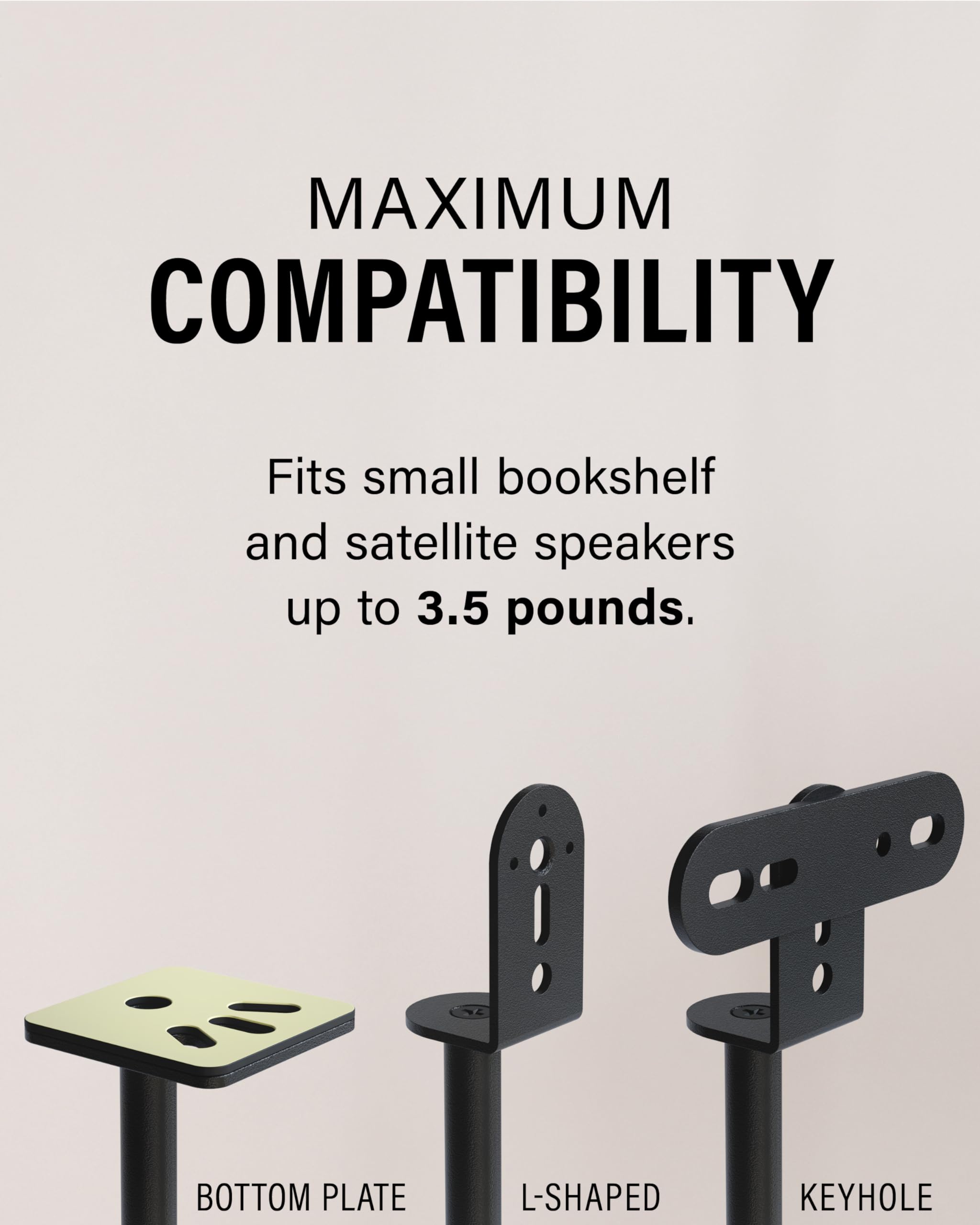 SANUS Speaker Stands Pair - Adjustable Height Speaker Stands for Satellite & Bookshelf Speakers up to 3.5lbs - Tool-Free Adjustment & Easy DIY Assembly