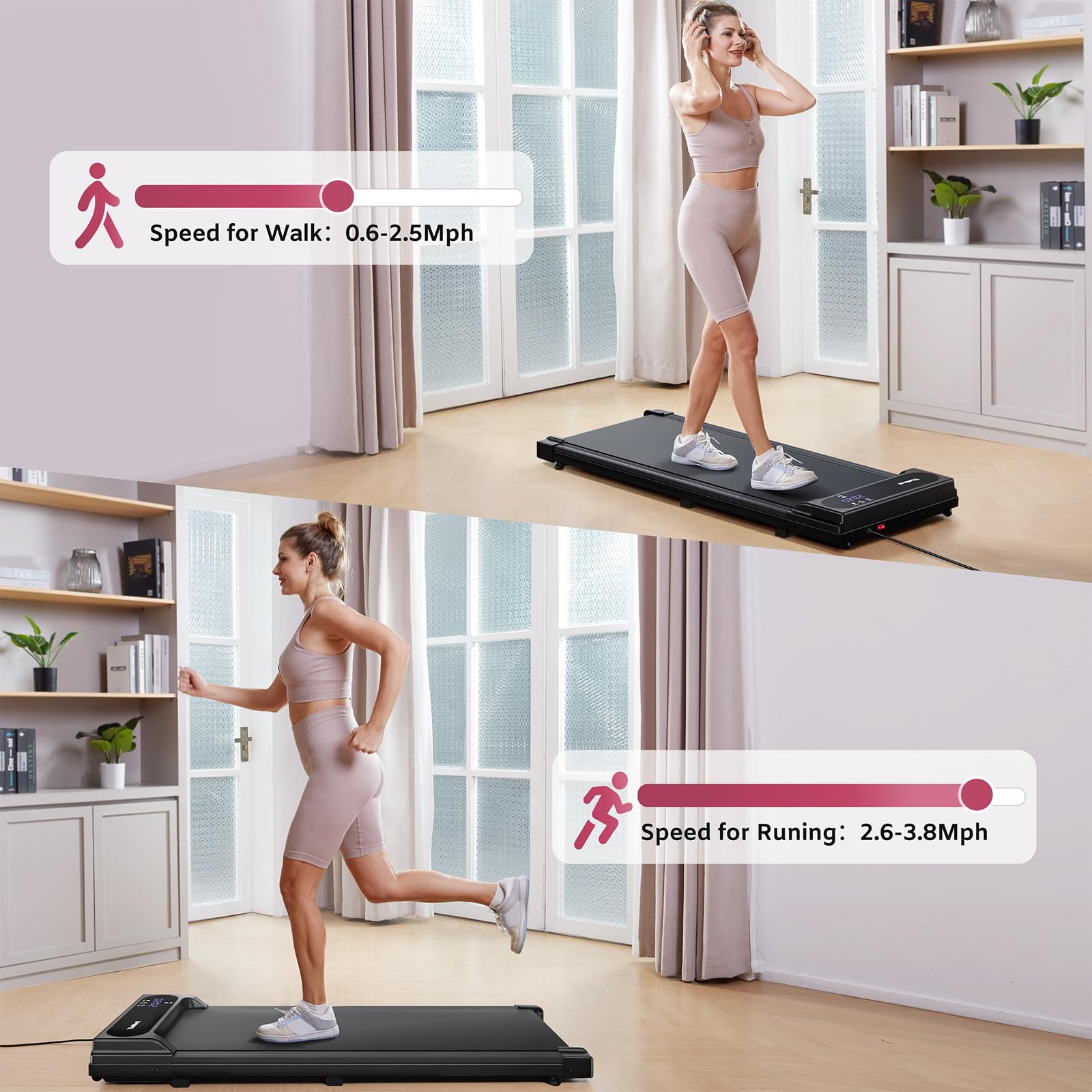 TheNeat Walking Pad, Under Desk Treadmill, Treadmills for Home & Office, Walking Jogging Running Machine, NeatWalk