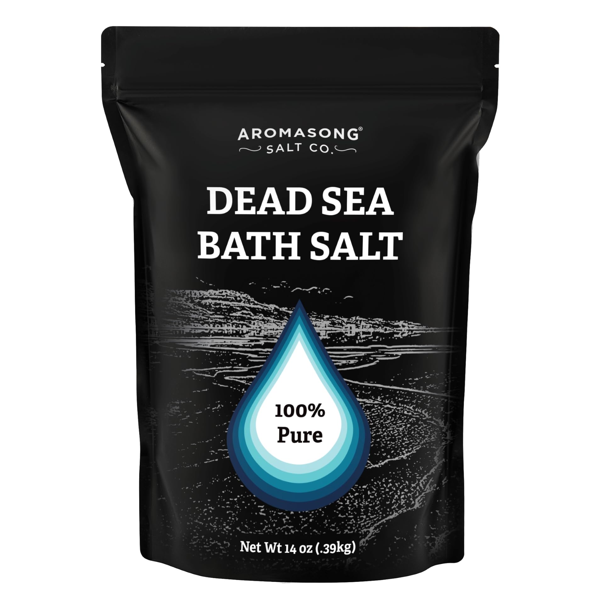 Aromasong Dead Sea Salt Bath Soak 14 OZ Pack – 100% Natural Dead Sea Salts for Soaking, Relaxation, and Detoxification of Skin, Dead Sea Salts for Bath to Rejuvenate and Refresh- Resealable Pack