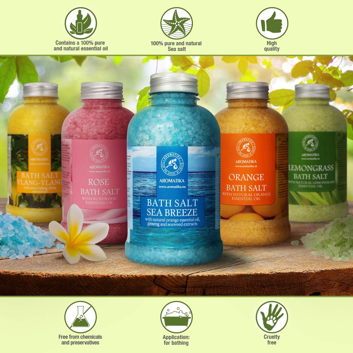 Bath Sea Salt 46 Oz - Sea Breeze Salt - Natural Bath Sea Salts - Best for Good Sleep - Relaxing - Calming - Body Care - Beauty - Aromatherapy