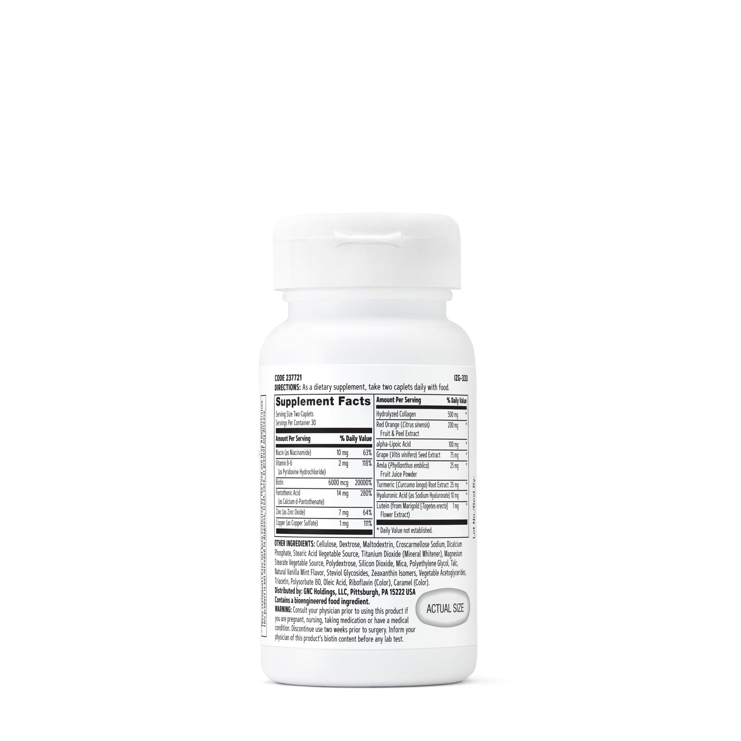 GNC Women's Advanced Hair - Skin & Nails Formula - 60 Caplets (30 Servings)